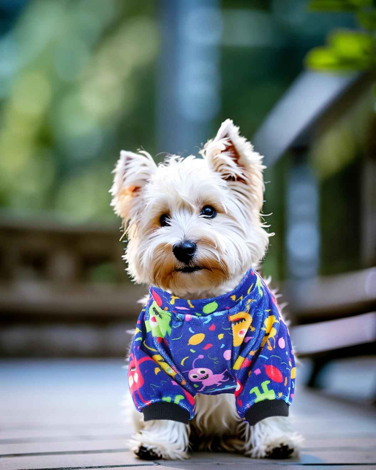 PET SHOW 4 Pack Small Dog Pajamas Cute Dinosaur Monster Clothes for Medium Dogs Soft Stretchy PJs Plaid Jumpsuit Puppy Cats Tie Dye Onesies Outfits with Sleeve Pets Dachshund Costume(L, Blue for Boys)