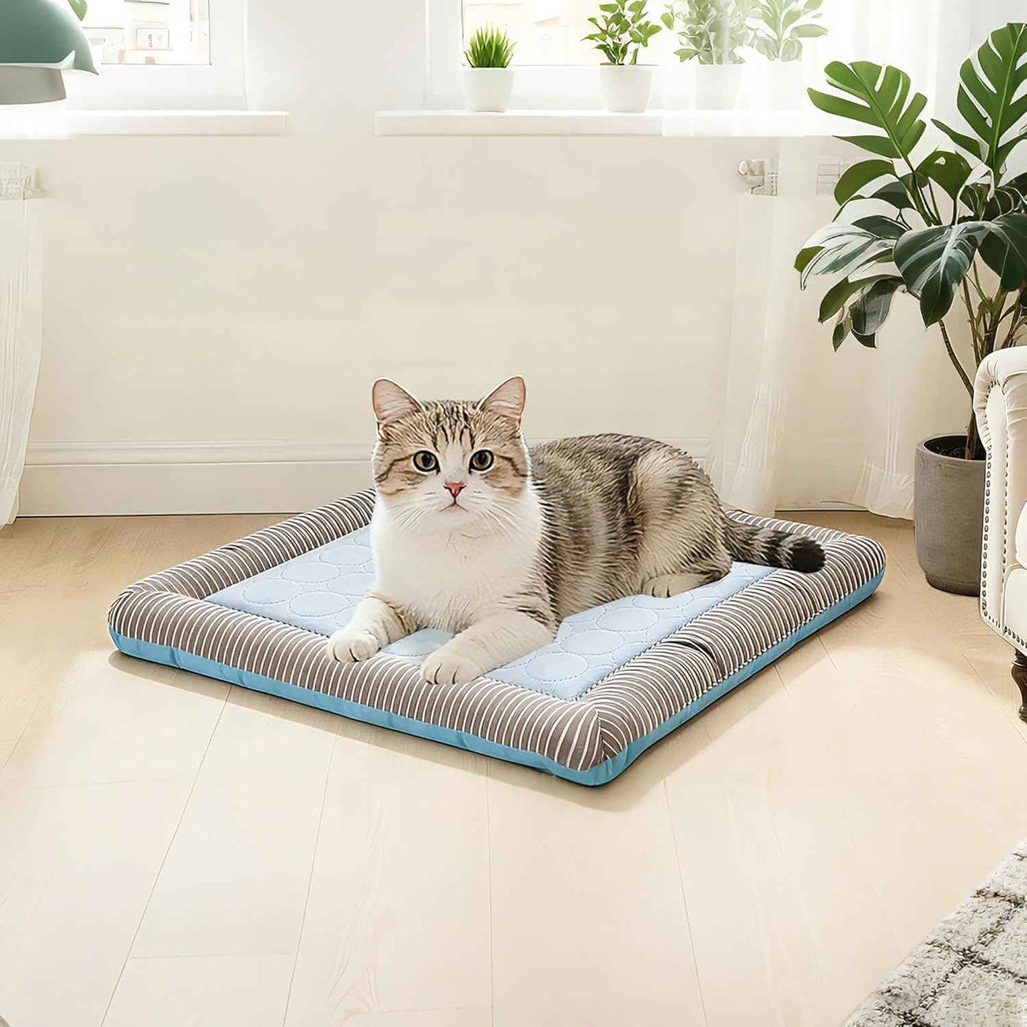 RPGT Summer Pet Self Cooling Pad Washable Sleeping Blanket- No Need to Freeze Or Refrigerate 14"x 18" Kennel Mat for Small Medium Dog and Adult Cat