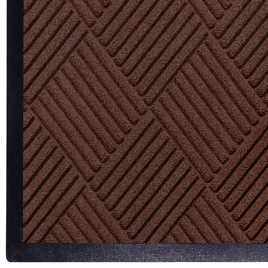 WaterHog Diamond | Commercial-Grade Entrance Mat with Rubber Border – Indoor/Outdoor, Quick Drying, Stain Resistant Door Mat (Dark Brown, 4' x 10')