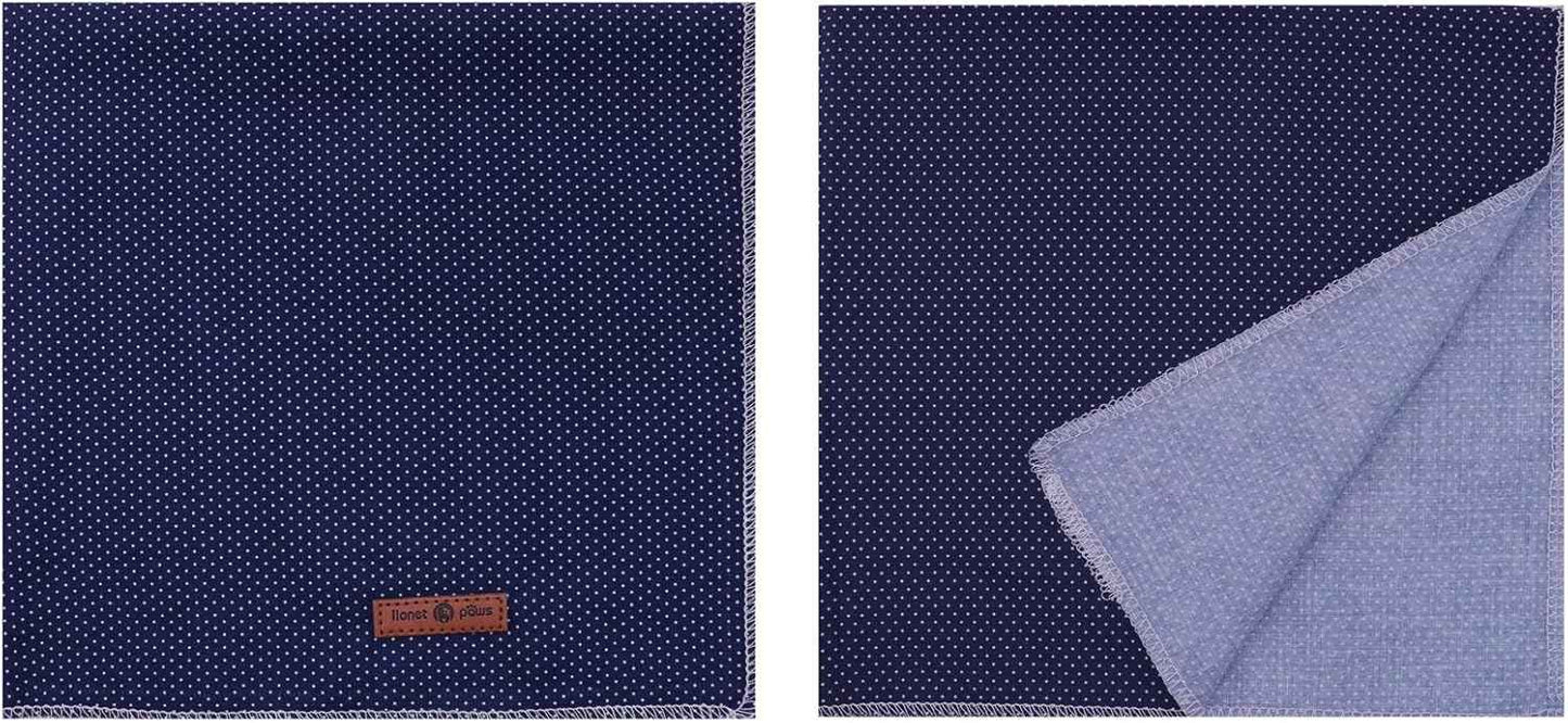 Lionet Paws Dog Bandana for Small Medium Large Dogs, Cat Kerchief Blue DOIT, Triangle Bibs Scarf for Girl or Boy