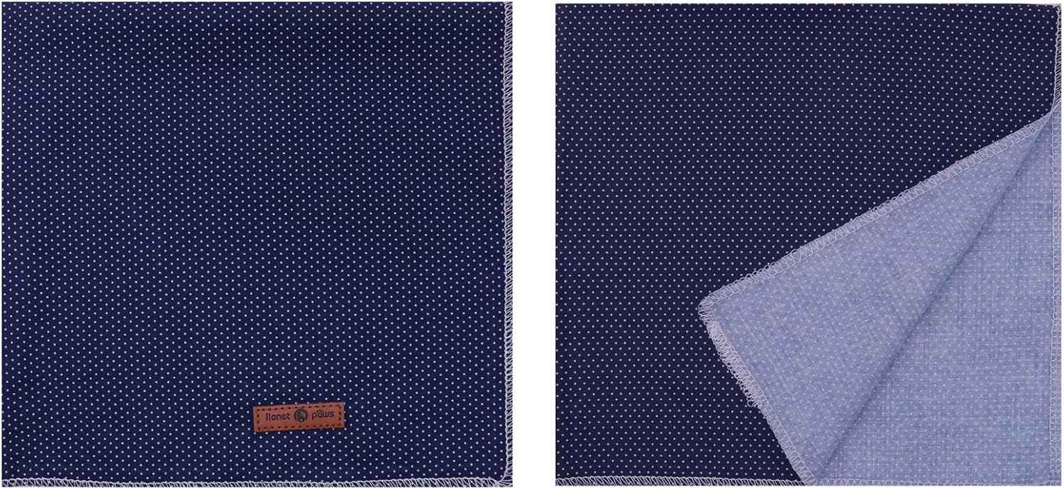 Lionet Paws Dog Bandana for Small Medium Large Dogs, Cat Kerchief Blue DOIT, Triangle Bibs Scarf for Girl or Boy