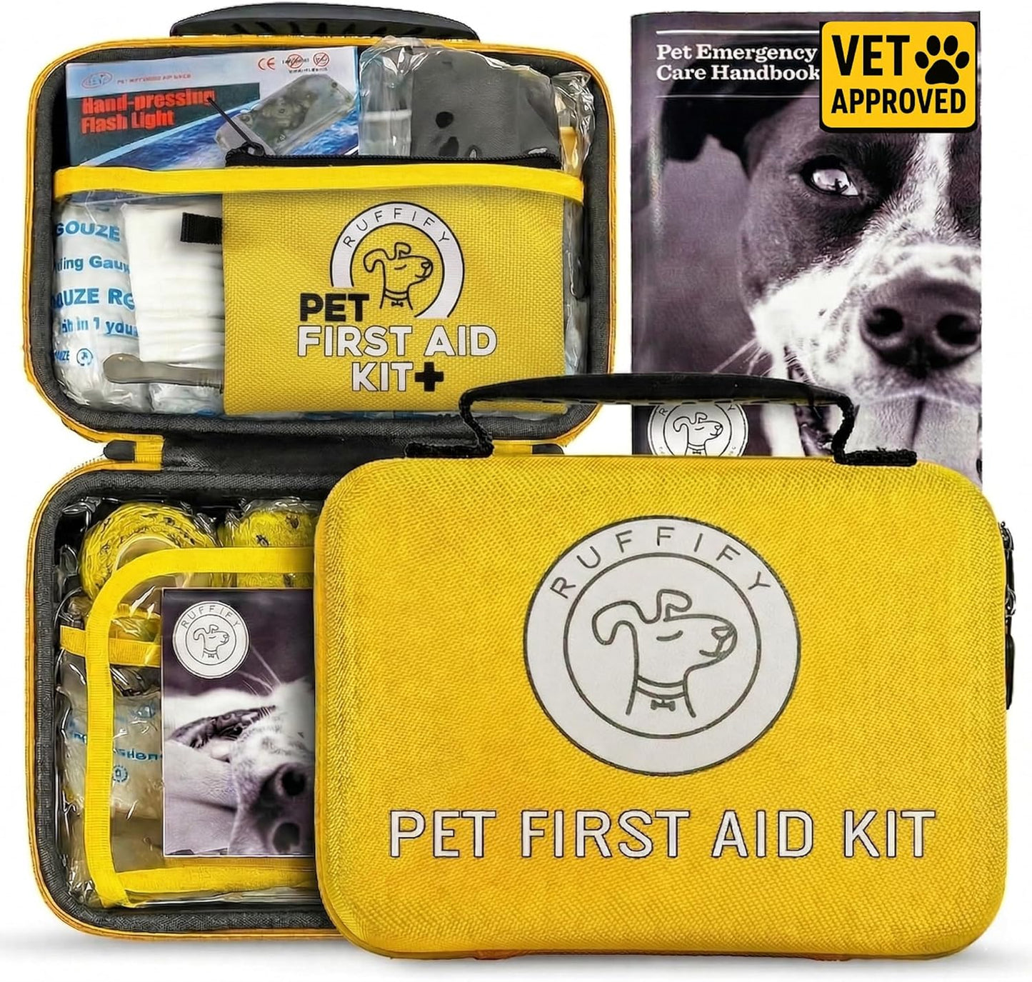 Dog and Cat First Aid Kit – Vet Approved, 74 Essential Items Pet Emergency Kit Accessories for Car, Travel, Hunting, Hiking & Camping Gear with Mini Pouch for Home, Office & Outdoor Adventures