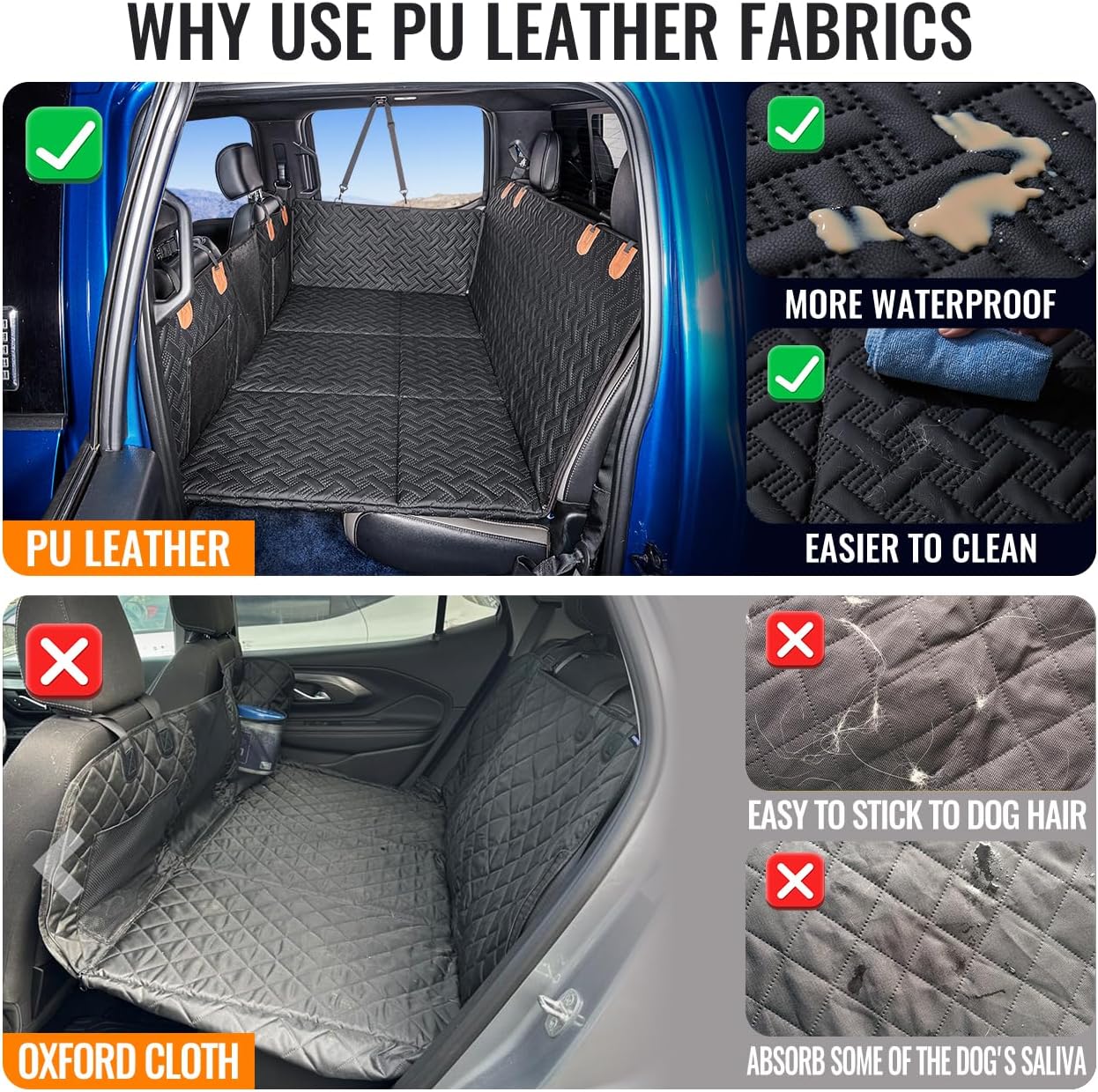 MAXFUT Dog Back Seat Extender for Truck,Truck Dog Seat Cover Back Seat,Dog Hammock for Truck,Hard Bottom Seat Extender,Pet Seat Covers for F150/RAM1500/Silverado