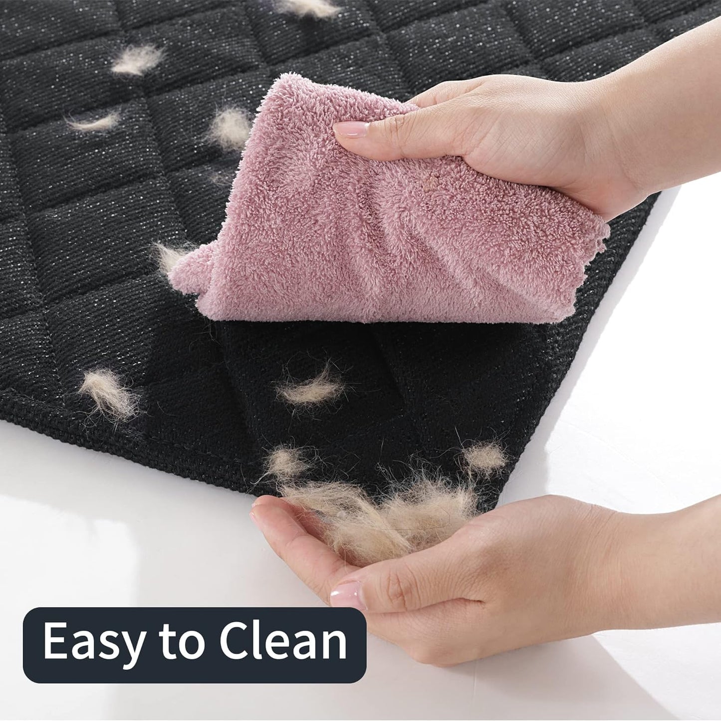 MABOZOO Indestructible Dog Bed - Chew Proof Crate Pad, Machine Washable Quilted Mat for Aggressive Chewers, Durable for Medium Dogs, Black Kennel Pad (22x35 in)