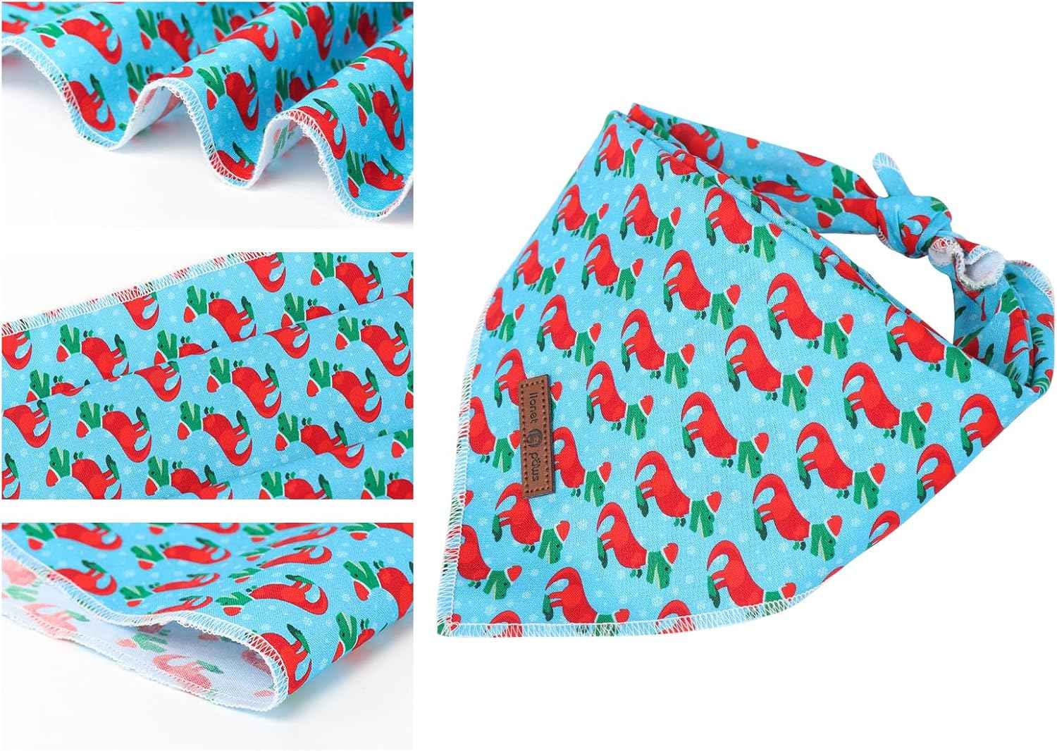 Lionet Paws Christmas Dog Bandana for Small Medium Large Dogs,Dinosaur Cat Dog Kerchief Washable Dog Triangle Bibs Scarf for Girl or Boy Gift