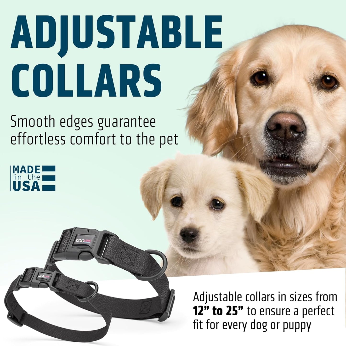 Waterproof BioThane Dog Collar with Pebble Emboss - Quick Release Buckle, Odor Resistant, Durable & Easy Clean Design for Everyday Wear and Outdoor Use, Made in USA (Black, W 1" L 15-25")