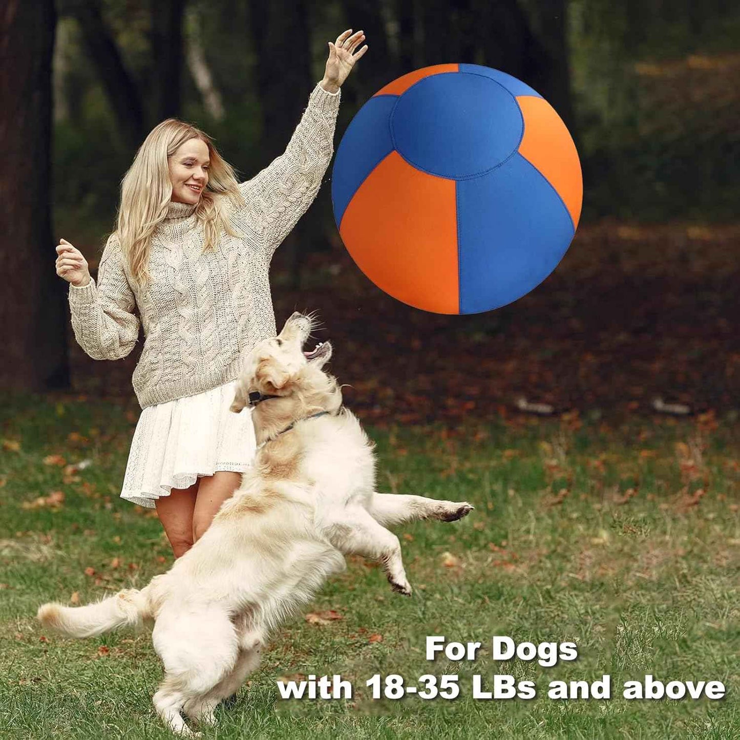 Herding Ball for Dogs - Durable Waterproof Dog Toy, Dual-Layer Large Interactive Pet Play Ball for Australian Shepherds, Cattle Dogs, Collies, and All Herding Breeds (2.5')