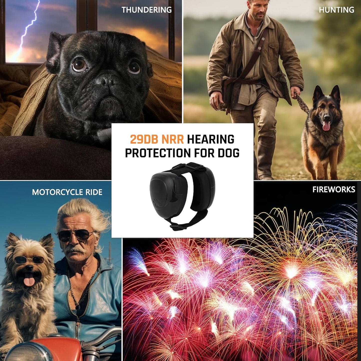 Dog Ear Muffs Noise Protection - Noise Canceling Ear Muffs for Dog,29dB NRR Dog Earmuffs,Ear Plugs for Dogs from Fireworks,Vacuums,Thunderstorms (Pink, M)