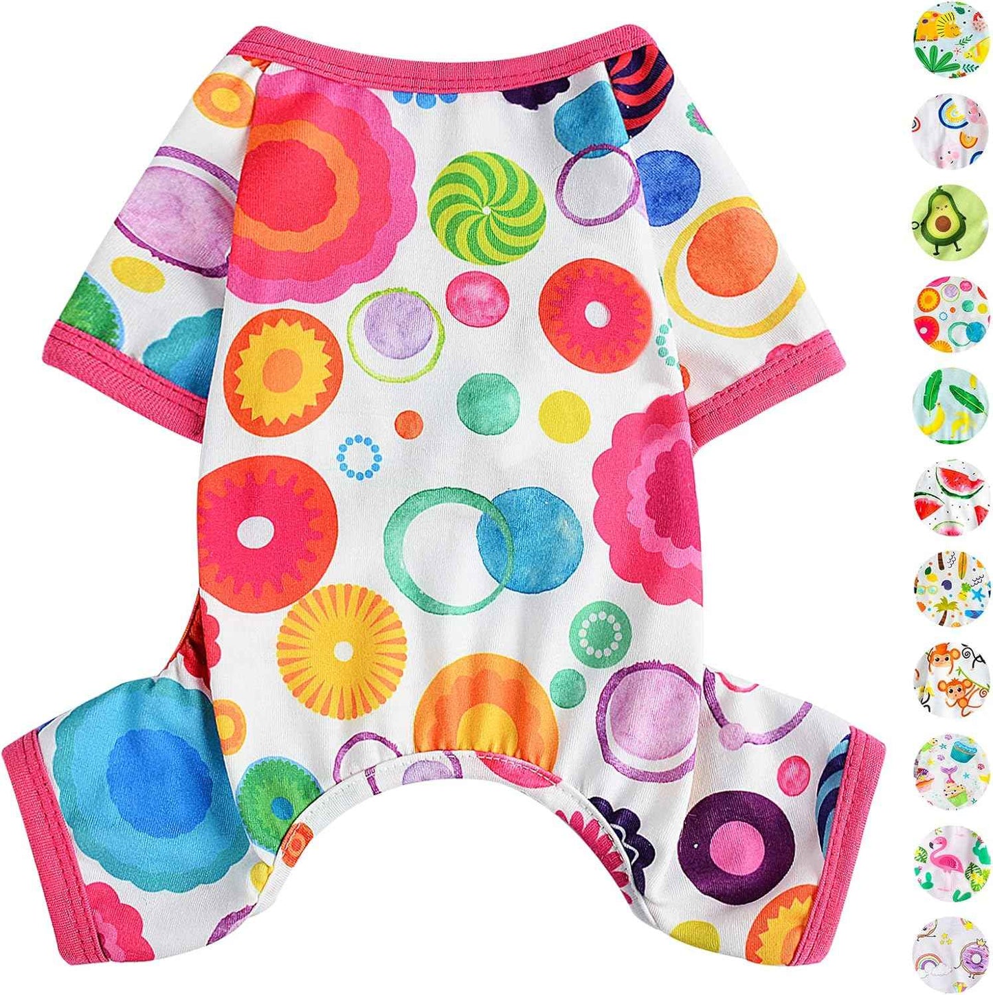 Dog Pajamas Pjs Summer Fall Dog Clothes for Small Dogs Girl - Boy - Medium Size Dogs, Soft Stretchy Puppy Clothes Doggie Onesies Cat Pet Jammies Outfit Floral
