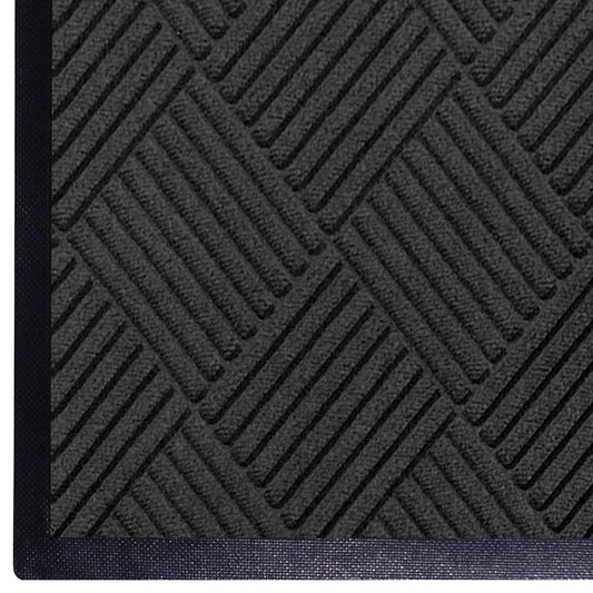 M+A Matting WaterHog Diamond | Commercial-Grade Entrance Mat with Rubber Border – Indoor/Outdoor, Quick Drying, Stain Resistant Door Mat (Charcoal, 4' x 8')