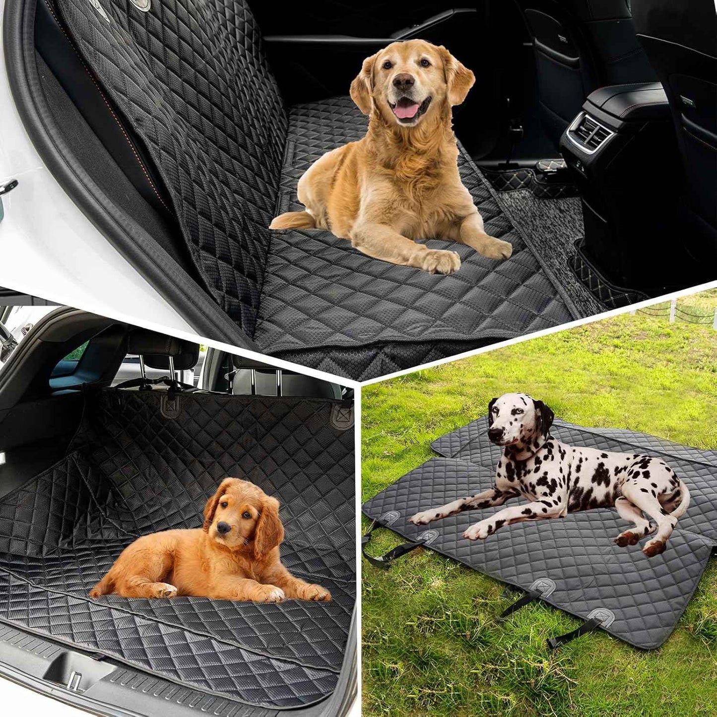 JSTHT Dog Car Seat Cover for Back Seat Waterproof Bench Seat Cover Protector Nonslip Durable Soft Pet Dog Back Seat Cover for Car, Truck, & SUV (Black)