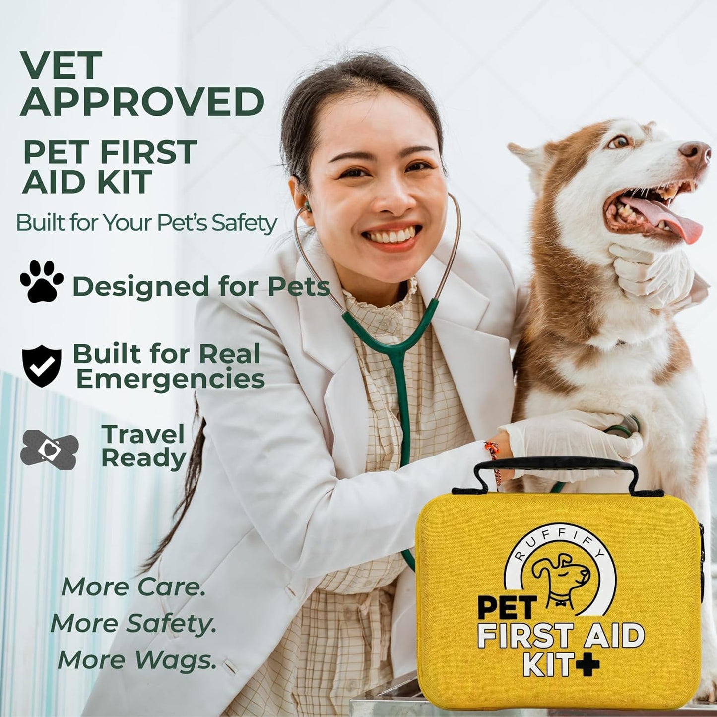 Dog and Cat First Aid Kit – Vet Approved, 74 Essential Items Pet Emergency Kit Accessories for Car, Travel, Hunting, Hiking & Camping Gear with Mini Pouch for Home, Office & Outdoor Adventures