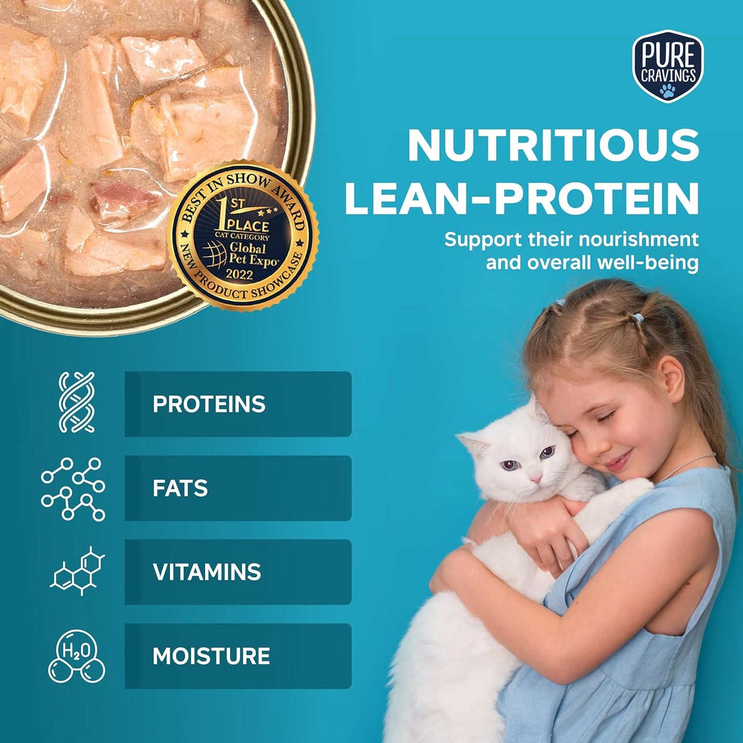 Tuna Flakes in Tuna Consommé, Canned Wet Cat Food Soup, 100% Mercury-Tested, Moist Can Fish, Grain-Free Protein, Non-GMO, 3oz, Pack of 12
