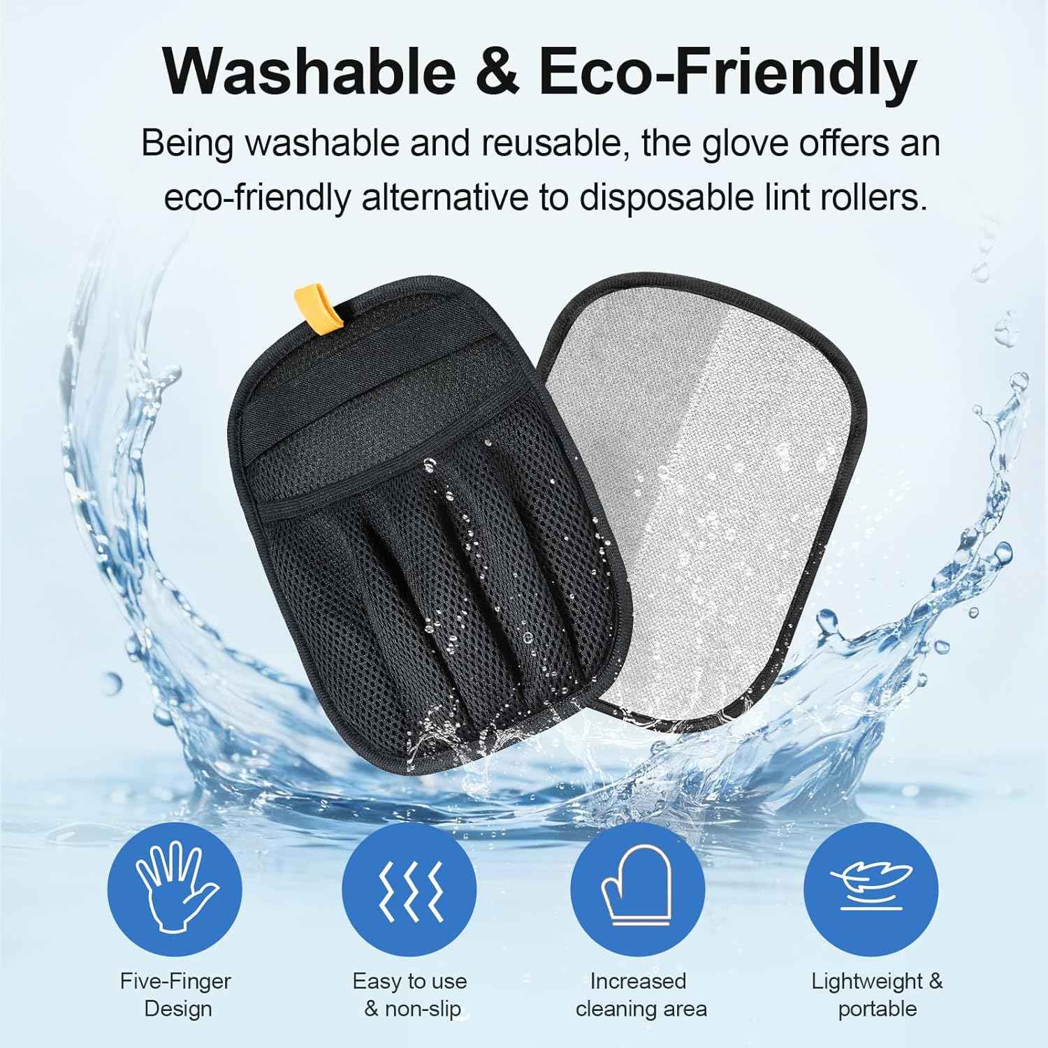 Pet Hair Removal Glove for Cats & Dogs, Upgraded Five-Finger Electrostatic Pet Hair Gloves, Reusable Magic Brush Pet Hair Remover Tool for Laundry, Couch, Carpet, Car Seat