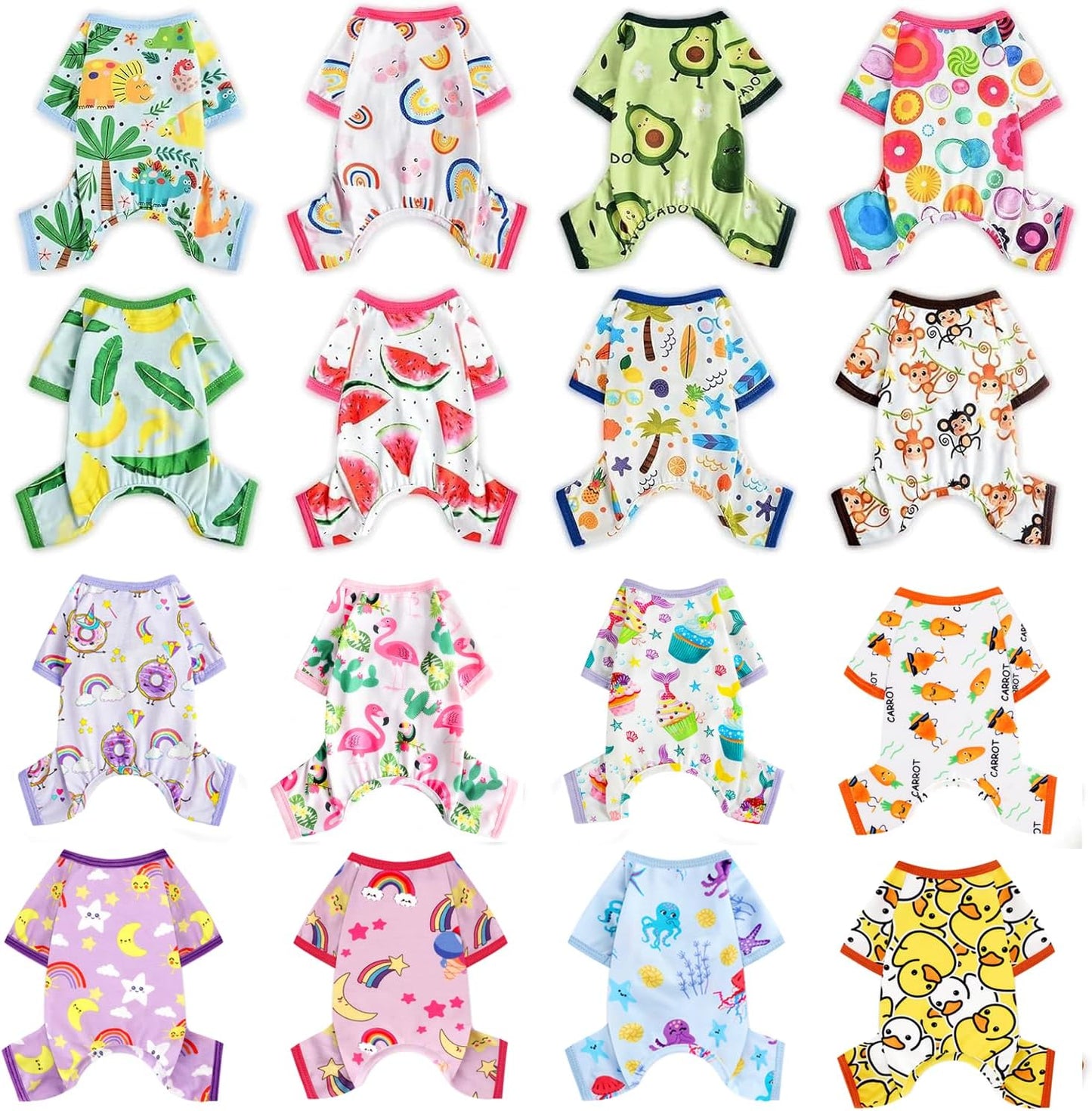 Dog Pajamas Pjs Spring Summer Dog Clothes for Small Dogs Girl - Boy - Medium Size Dogs, Soft Stretchy Puppy Clothes Doggie Onesies Cat Pet Jammies Outfit (Floral, Small)
