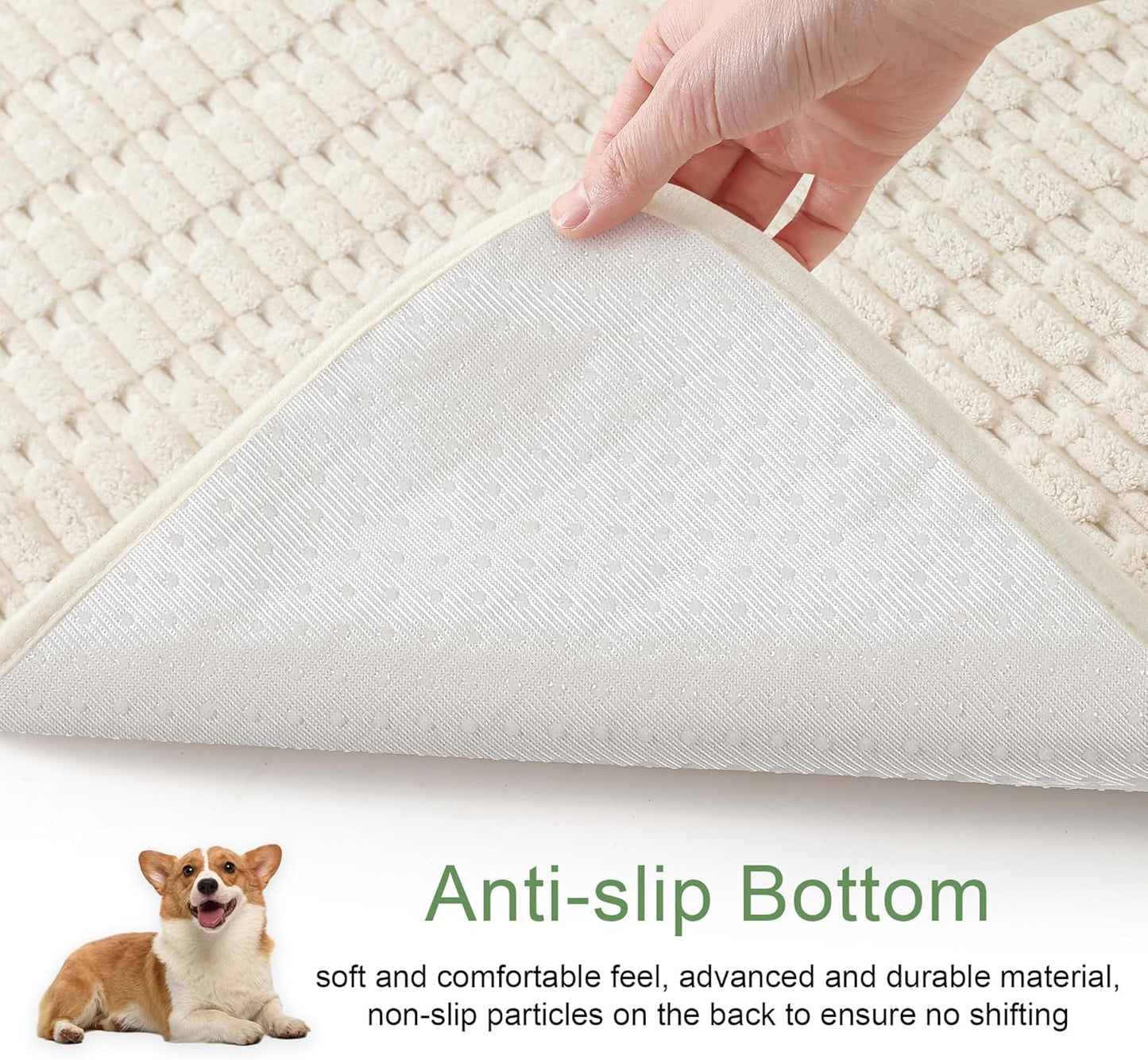 Washable Pee Pads for Dogs, 2 Pack Reusable Puppy Pads Dog Pads, Non-Slip Dog Pee Pads, Leakproof Pet Pee Pads Wee Wee Pads for Dogs. (Cream White, 24"x36"(Pack of 2))