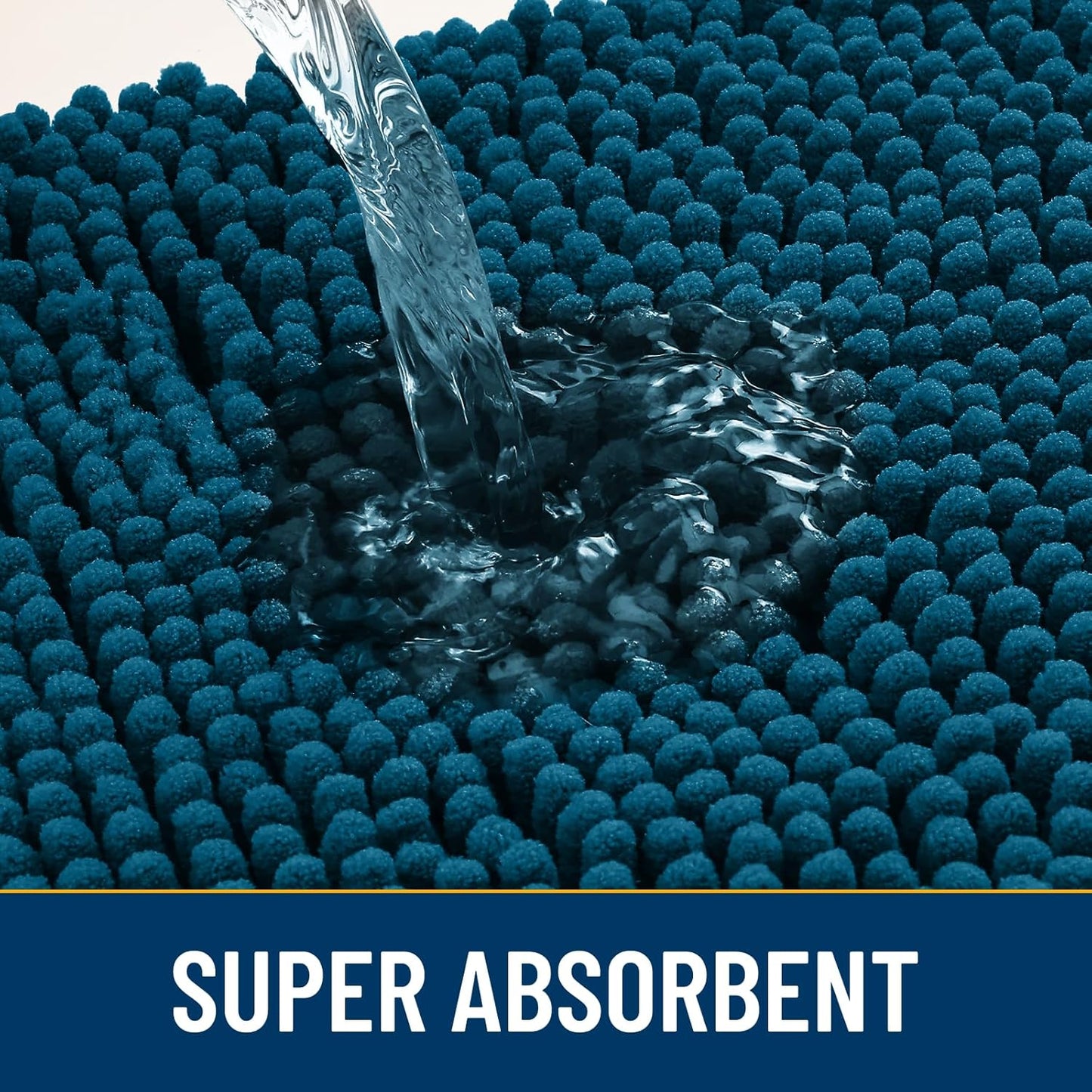 Smiry Dog Door Mat for Muddy Paws 59x35, Absorbs Moisture and Dirt Doormat, Non-Slip Washable Quick Dry Chenille Front Door Mat Indoor Entrance, Entryway Carpet for Inside Floor, Atlantic Blue