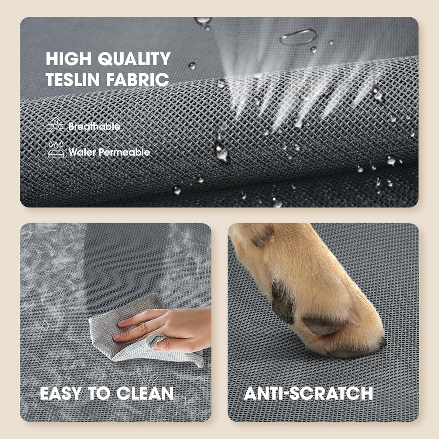 Elevated Dog Bed, Raised Outdoor Dog Bed for Extra Large Sized Dog, Portable Cooling Pet Cot with Breathable & Washable Mesh, Indoor & Outdoor Pet Hammock with Skid-Resistant Feet.