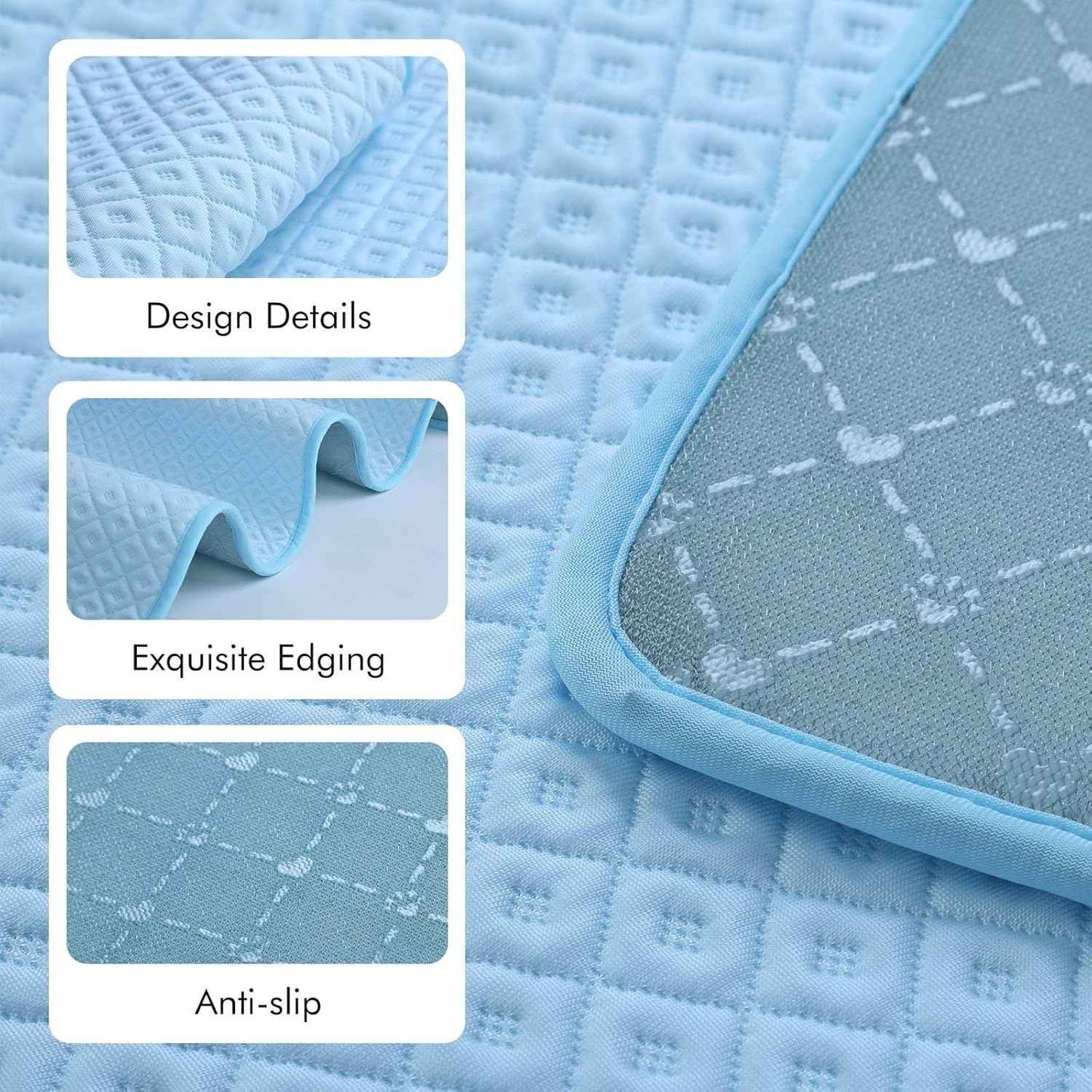 Dog Cooling Mat,Q-Max>0.5 Cooling Fiber Instant Cooling Mat for Dogs,Breathable Non-Slip Crate Kennel Car Sofa Bed Floor Pad,Portable Dog Cooling Pad Summer Indoor Outdoor