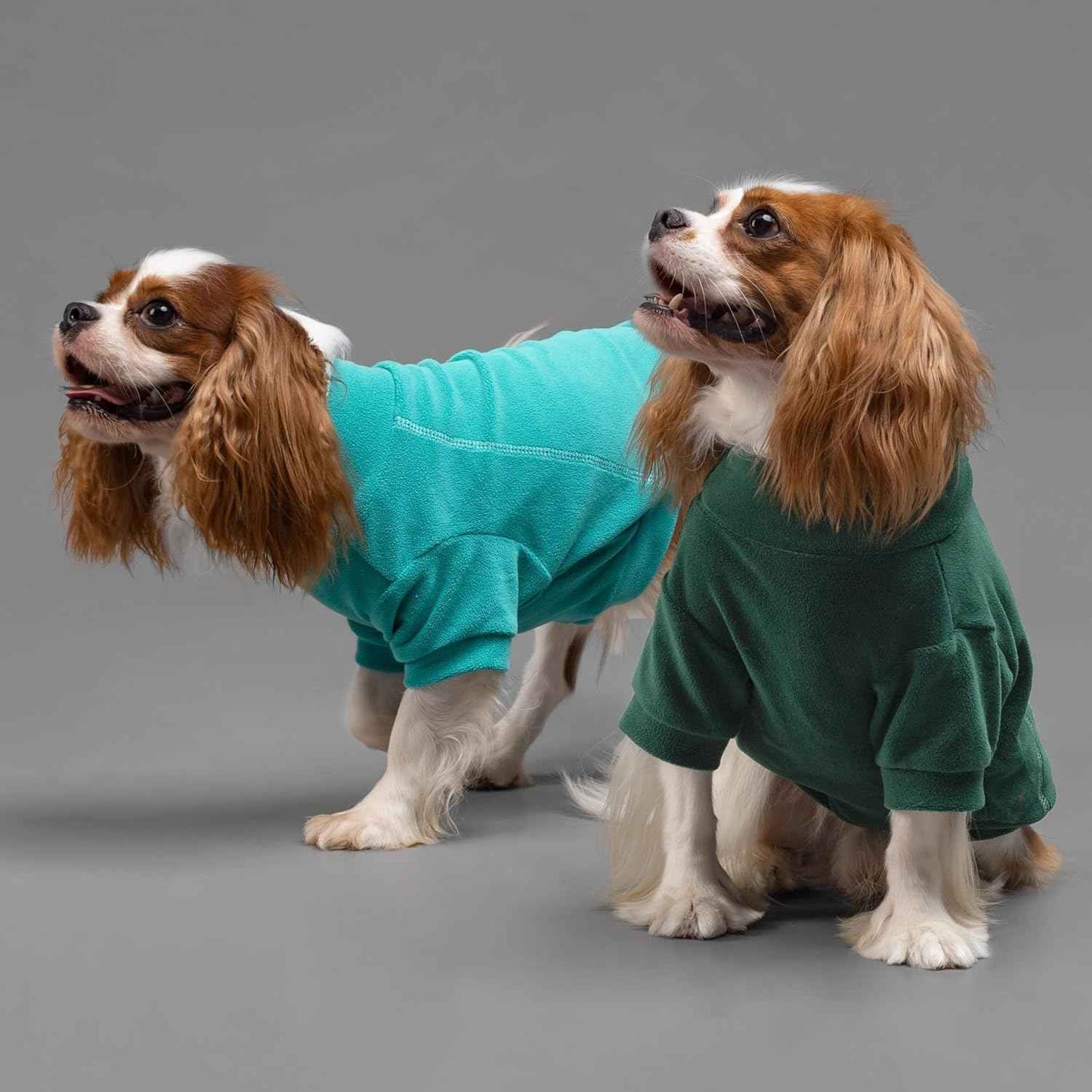 Fitwarm 3 Pack Fleece Dog Sweater, Turtleneck Dog Sweatshirt, Dog Winter Clothes for Small Dogs Boy Girl, Pet Pullover Jumper, Cat Apparel, Dark Green, Teal Green, Olive Green, XXL