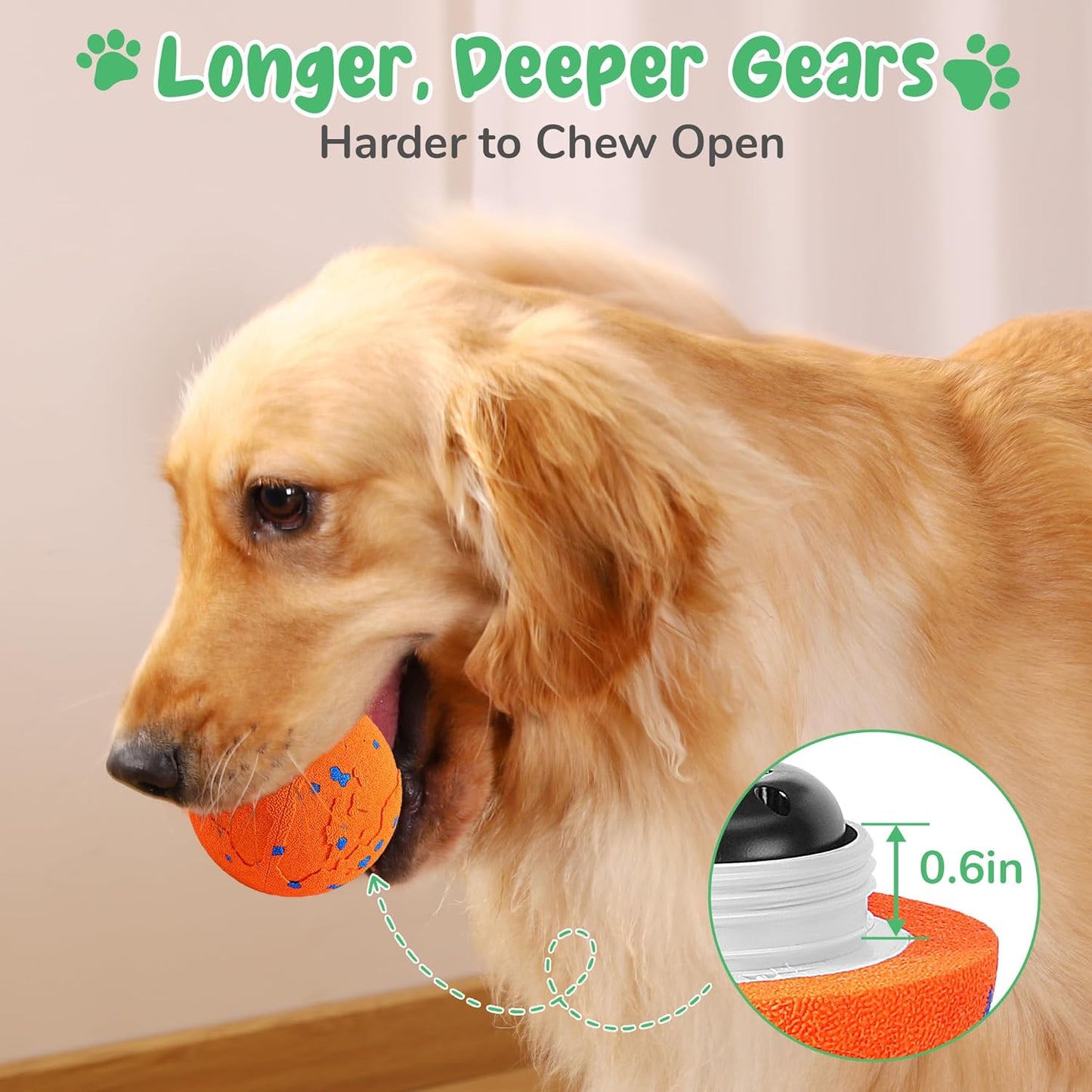 Smart Interactive Dog Toys,Vibrating Dog Ball,Pet Bounce Ball for Dogs (Small & Large),Chew-Proof Shell,Automatic Moving/Bouncing/Rotating, E-TPU Material,Ip68 Waterproof