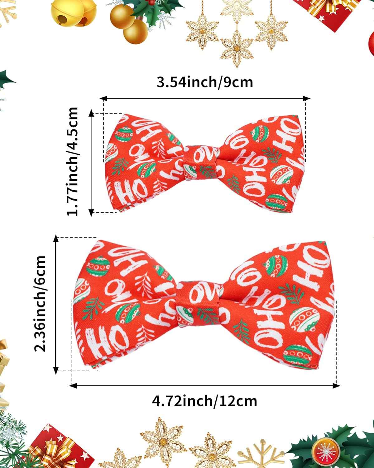 PET SHOW 10 Pack Holiday Small Dog Bow Ties Sliding Collar Attachments Puppy Cats Festival Patterns Bowties for Medium Dogs Classy Bowknots Party Wedding Pet Grooming Accessories(Small)