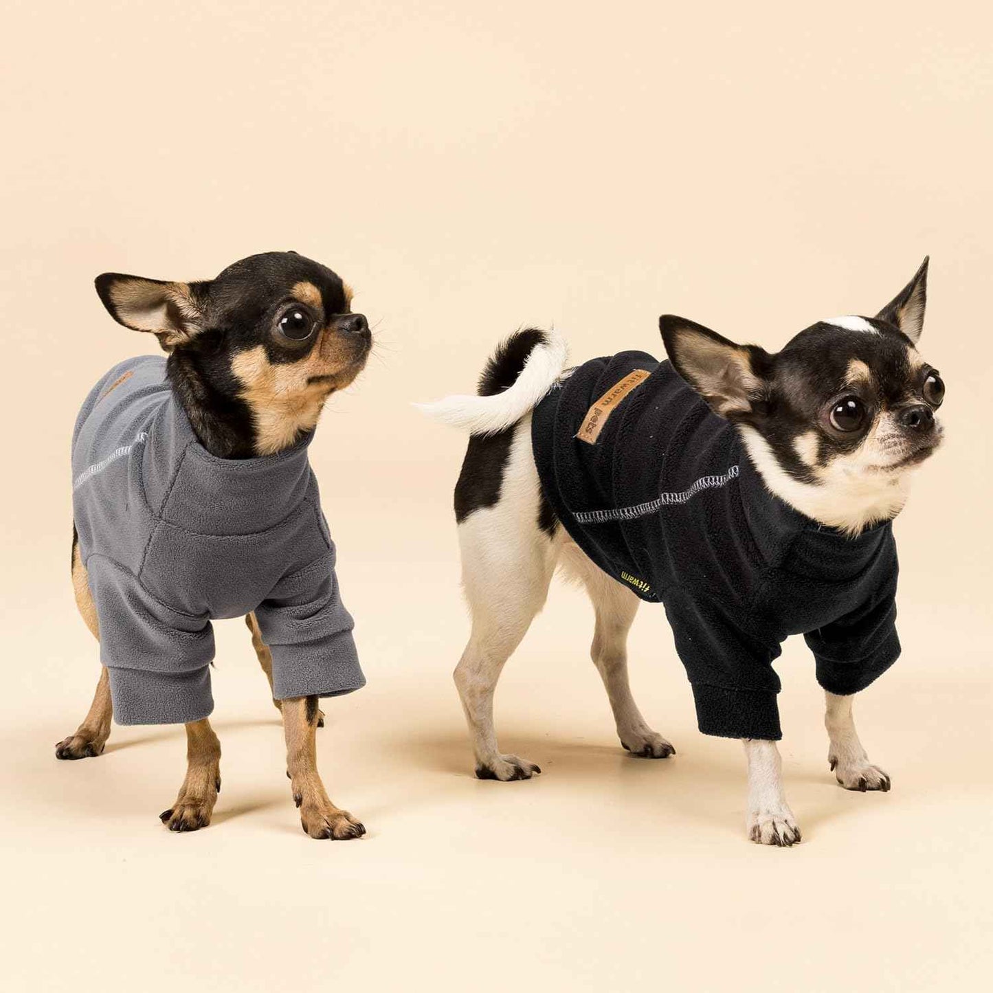Fitwarm 3 Pack Classic Fleece Sweater, Turtleneck Sweatshirt, Winter Clothes for Small Dogs, Pet Pullover Jumper, Cat Apparel, Black, Grey, White, XXL