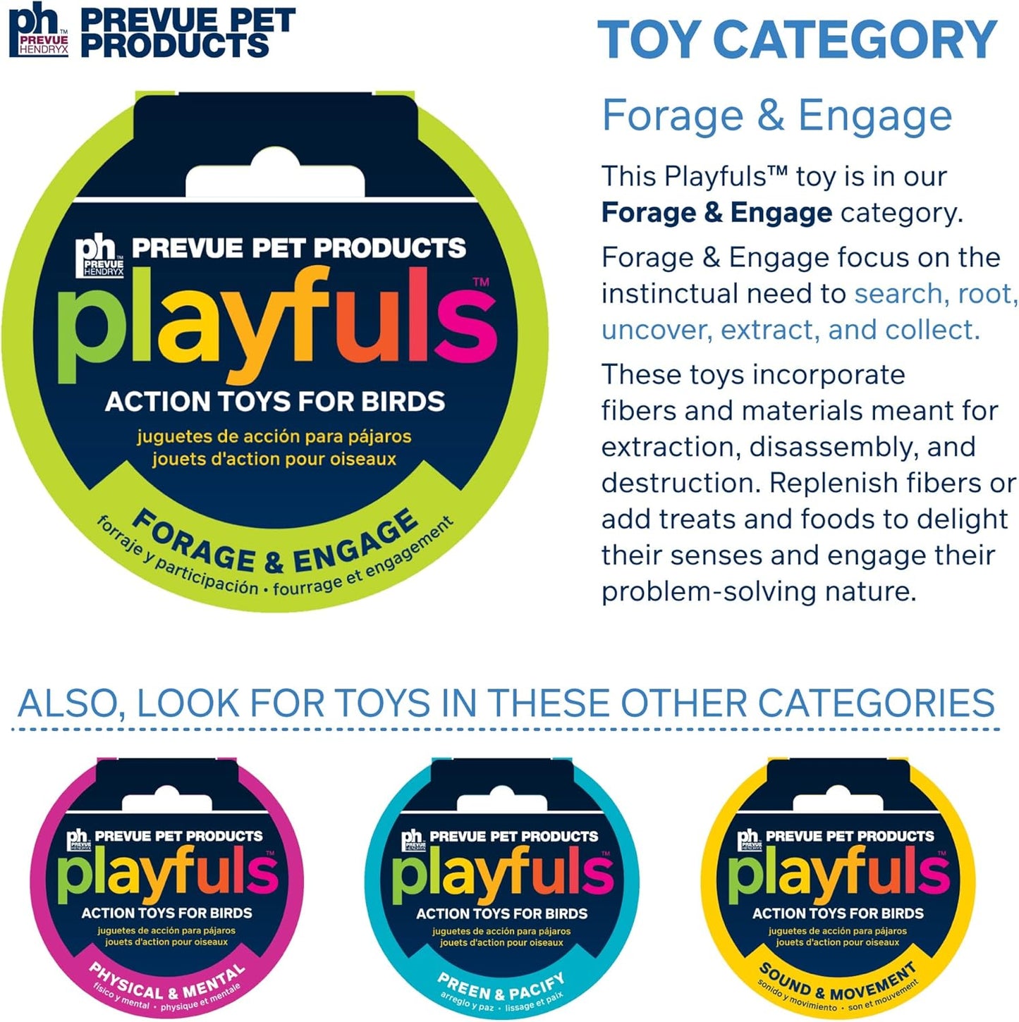 Prevue Pet Products Sink 'n Seek - Playfuls Forage & Engage Bird Toy 60250