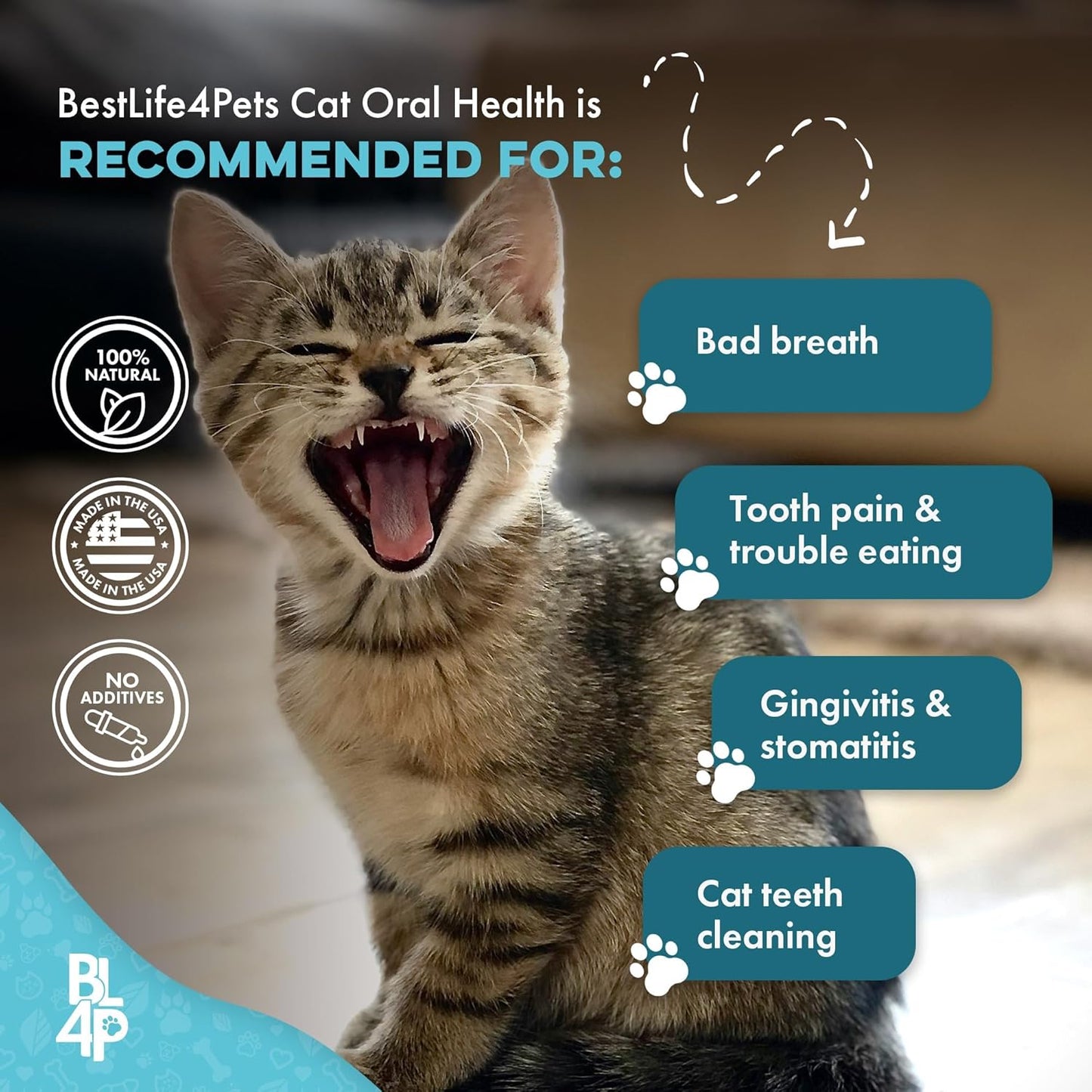 Cat Dental Supplement for Bad Breath, Tartar & Gum Support – Natural Oral Tablets for Fresh Breath, Teeth & Gum Wellness and Plaque Control – Odorless & Tasteless – 400 Easy-to-Give Pills