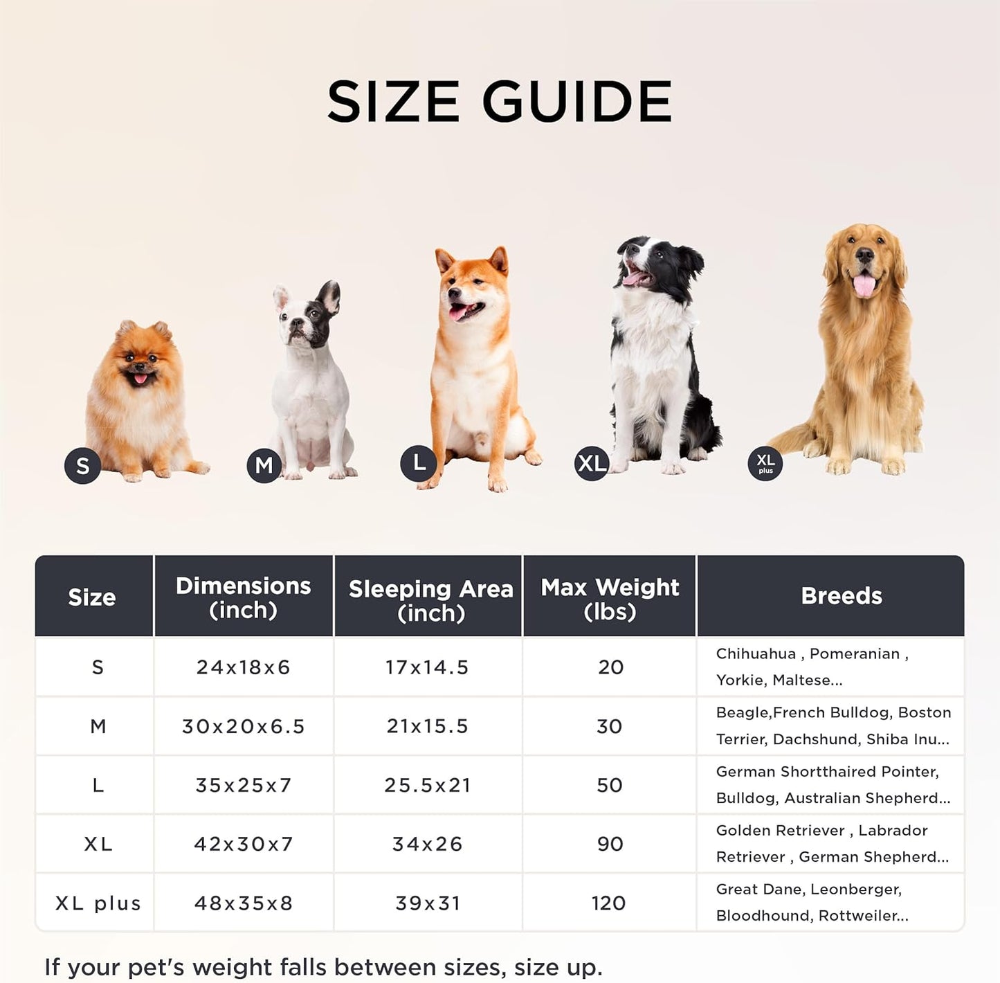 Bedsure Orthopedic Dog Beds for Extra Large Dogs, Waterproof Memory Foam XL Pet Bed with Sides, Non-Slip and Egg-Crate Foam Big Dog Couch Sofa with Washable Removable Corduroy Cover, Cream