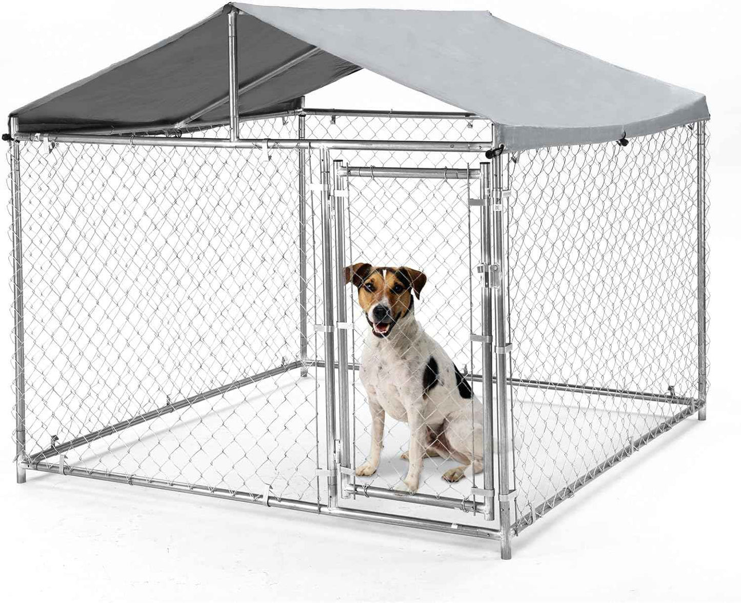 6x6FT Heavy Duty Outdoor Dog Kennel,Heavy Duty Dog Cage with Roof, Outdoor Dog Kennel, Dog Playpen Outdoor,Covered Dog Outside Kennel,Water-Resistant Canopy, for Medium and Large Dogs
