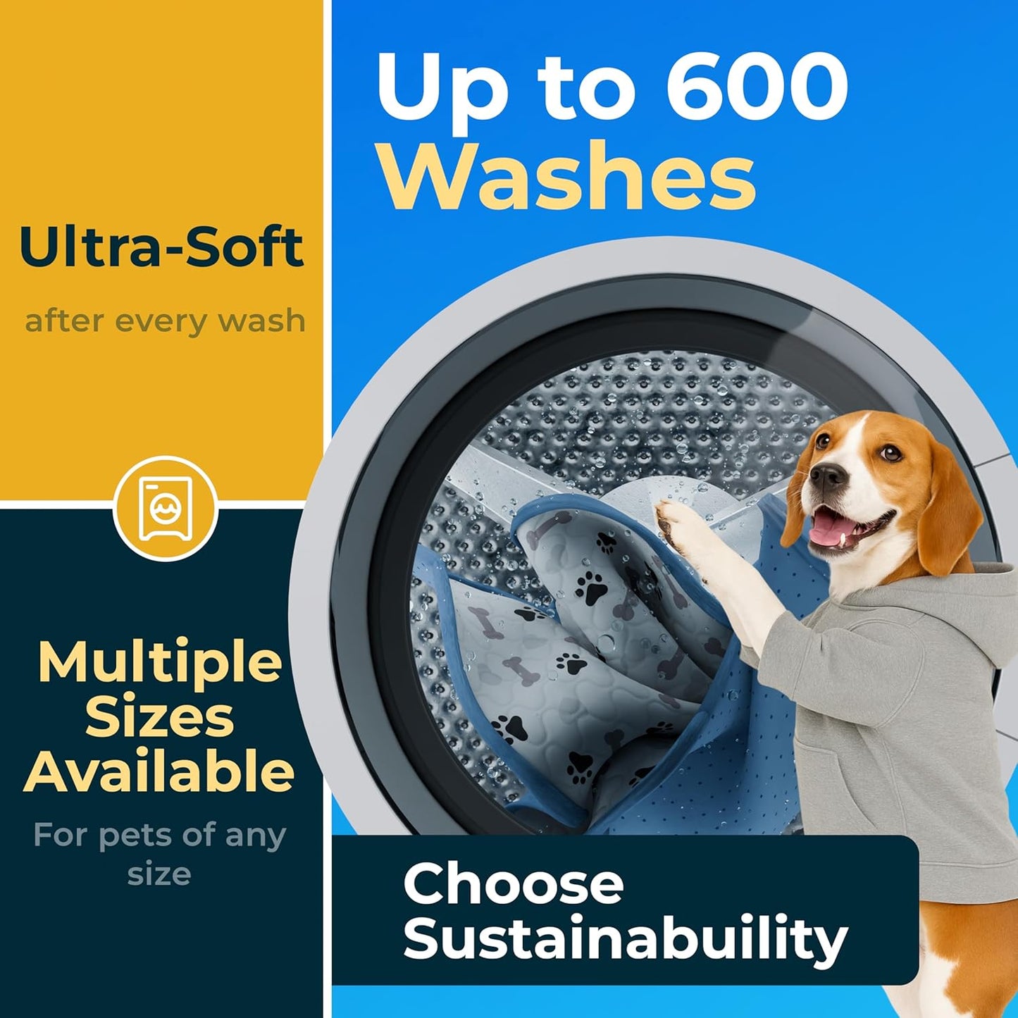 GREEN LIFESTYLE Washable Pee Pads for Dogs - Waterproof Reusable Puppy Pads with Anti-Slip Backing, Pet Training Pad for Puppy Playpen, Crate, Whelping Box, Potty Training (Pack of 2-18x24)