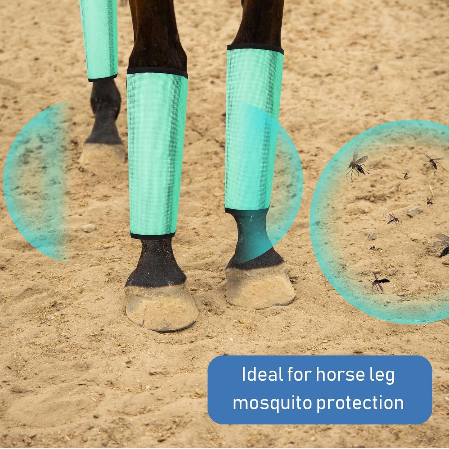 Jexine 12 Fly Boots for Horse Set of 12 Loose Breathable Mesh Horse Fly Sheets Protective Horse Leg Wraps Leggings for Preventing Flies and Mosquitoes Bites (Blue, Green,Red)