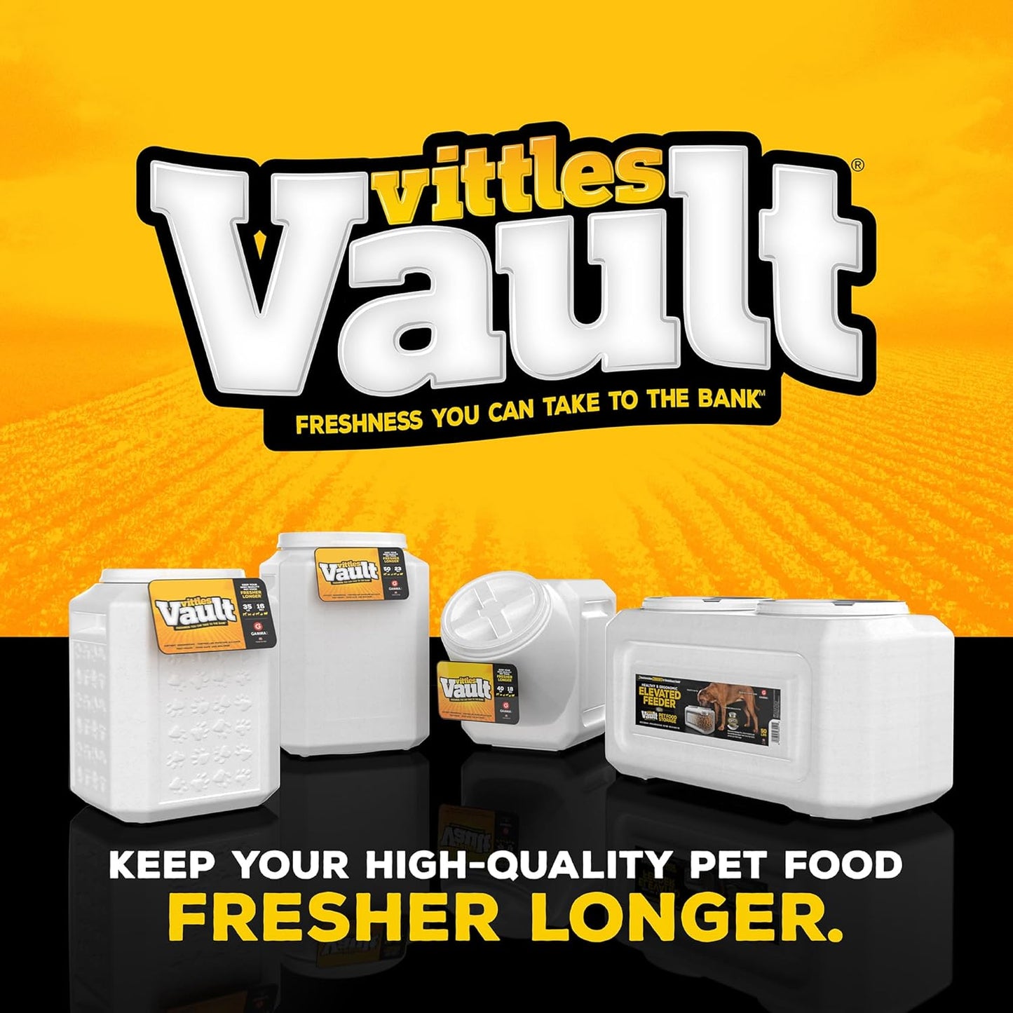 Gamma2 Vittles Vault Dog Food Storage Container, Up to 20 Pounds Dry Pet Food Storage, Made in USA