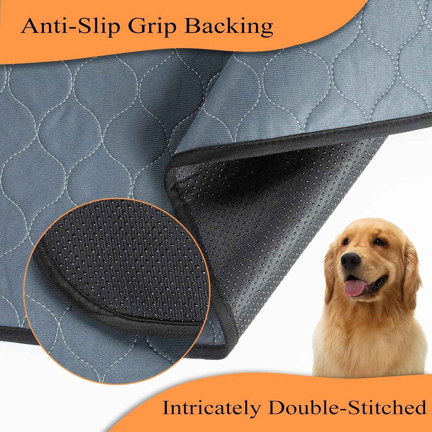 Bunlitent Washable Pee Pads for Dogs 5 Pack, 36x41, Reusable Puppy Pads, Dog Training Pads with Quick Dry, Anti-Slip Dog Cat Pee Pads, Whelping Pads, Potty Pad