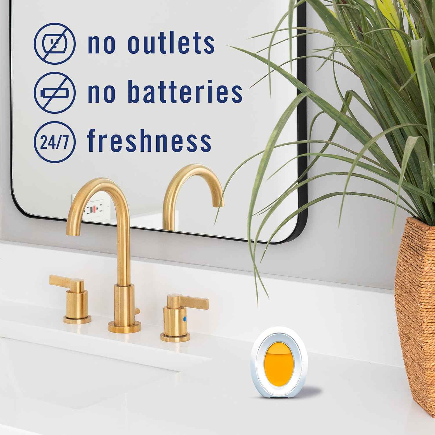 Febreze Bathroom Air Freshener, Odor-Fighting, Plug In Alternative, Air Fresheners for Small Spaces in Home, Bathroom, Kitchen, & Closet, Pet & Litter Box Odor Fighter, Hawaiian Aloha Scent, 4ct