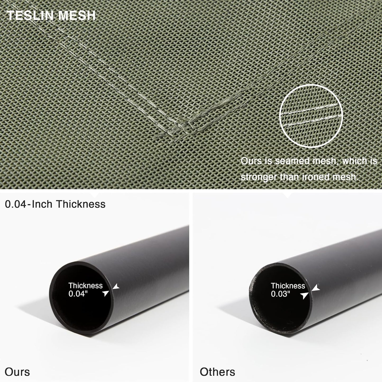 Love's cabin Elevated Cooling Dog Bed for Large Dogs, Portable Indoor & Outdoor Raised Pet Dog Cat Cot, Durable Summer Frame with Breathable Mesh, Olive Green, 48 inches