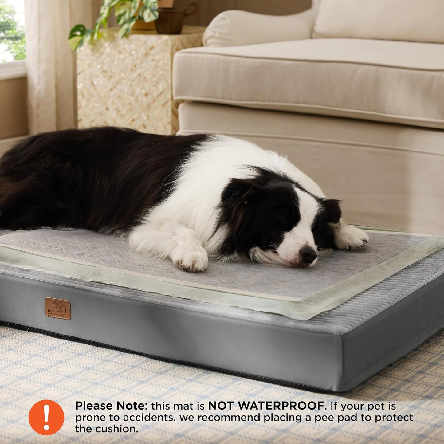 Bedsure XL Dog Bed for Crate - Large Orthopedic Pet Beds with Removable Machine Washable Cover, Egg Crate Foam Puppy Pad, Suitable for Pet Up to 80 lbs, 41"x27"