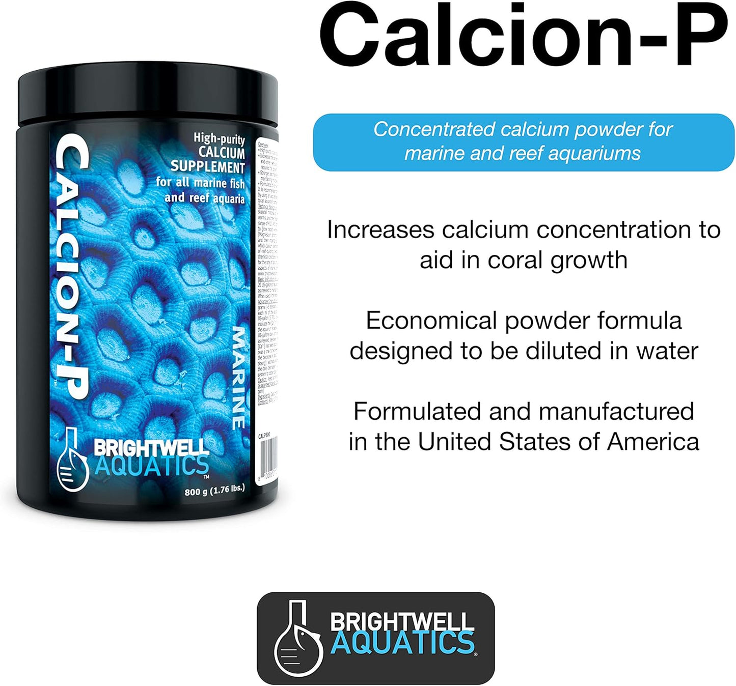 Brightwell Aquatics ABACALP400 Calcion Dry Salt Water Conditioners for Aquarium, 14-Ounce, 400-g (162022)