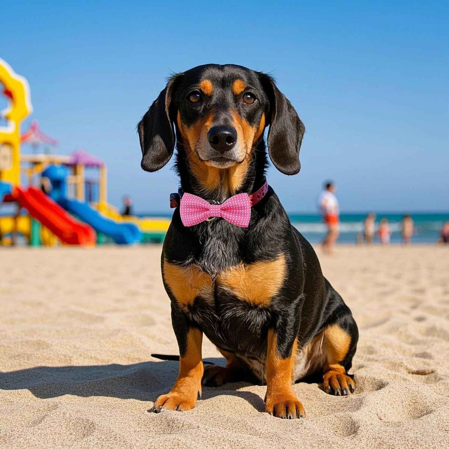 PET SHOW 8 Colors Dot Small Dogs Collar Embellishment Attachment Bow Ties Puppies Cats Collar Charms Accessories Slides Bowties for Birthday Wedding Parties Assorted Pack of 8