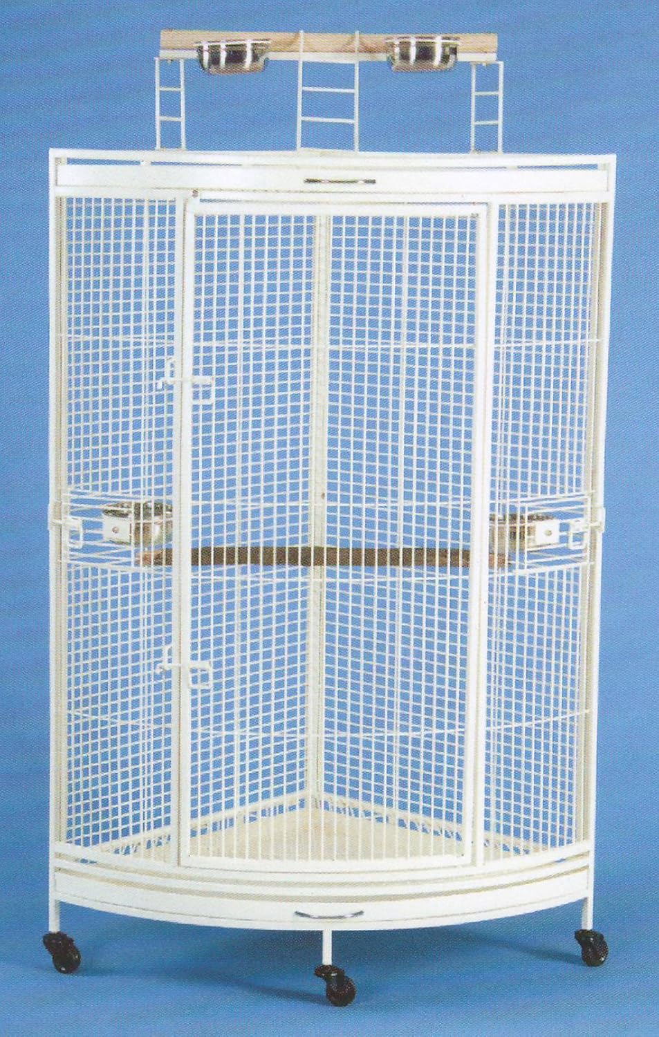 New Corner Open Playtop Parrot Bird Cage - 36” X 25” X 61”H - 4 Colors Available (Black Vein) 3 Packages