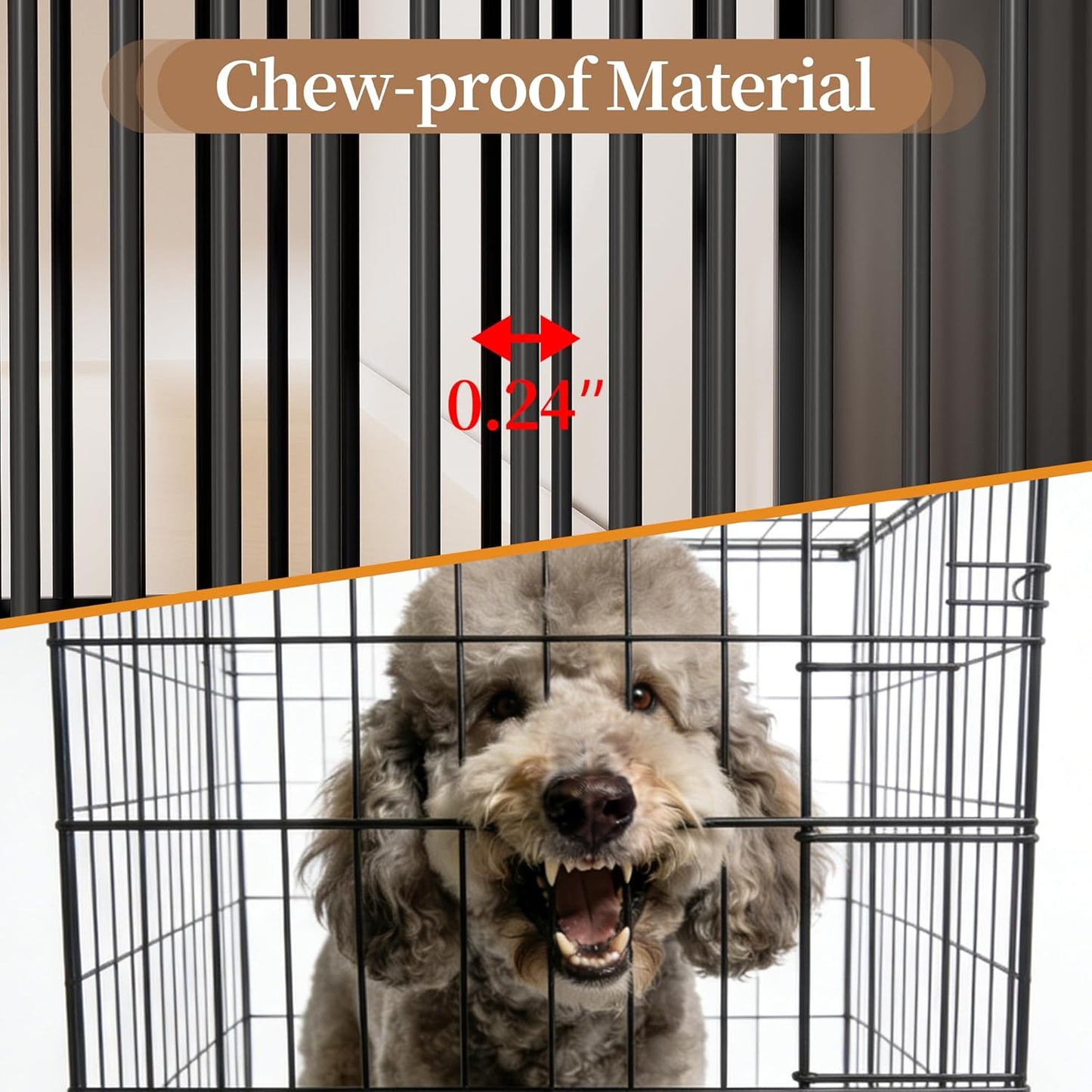 Kepptory Wooden Dog Crate Furniture End Table, Decorative Pet Kennel with Double Doors & Secure Latches for Small Medium Dogs, Black