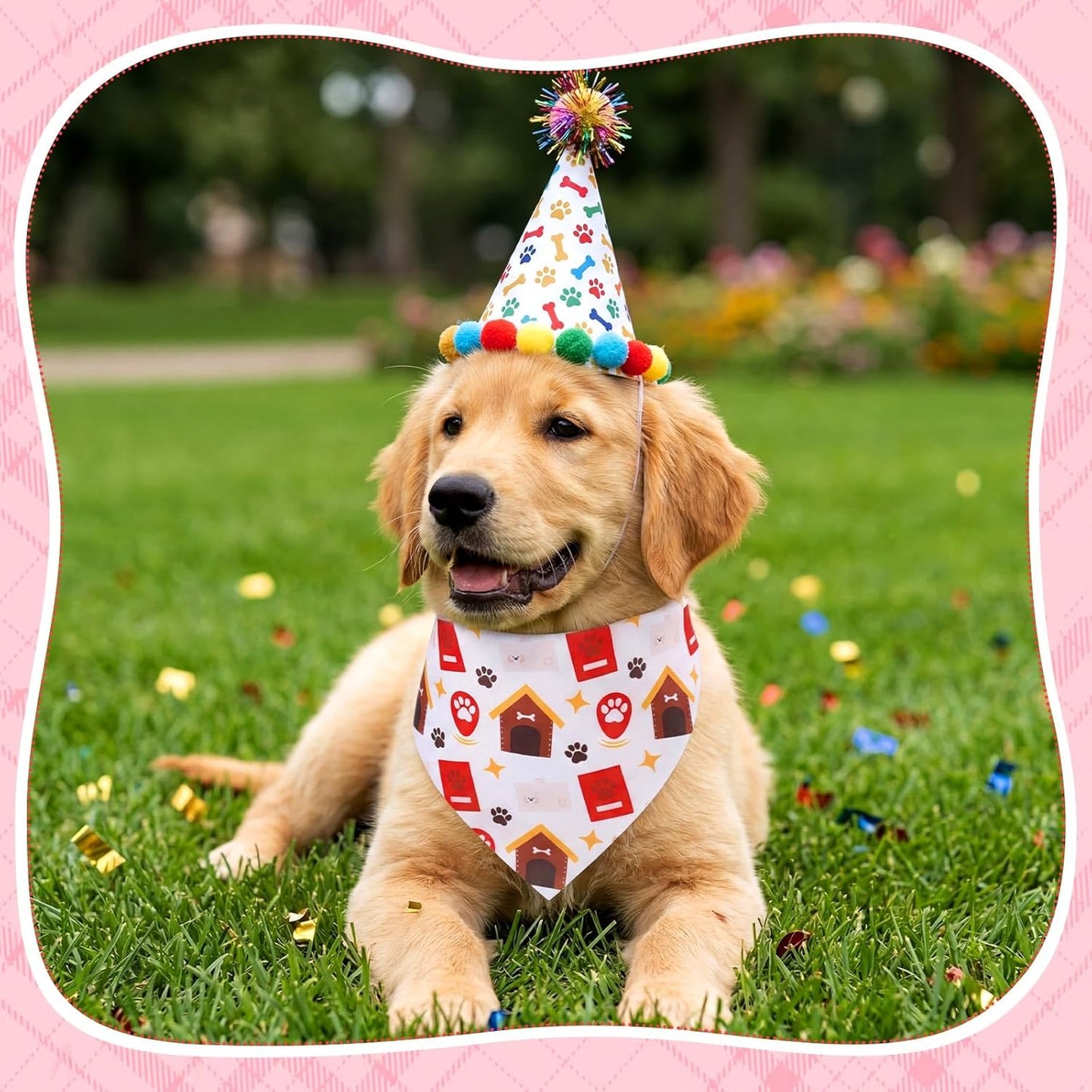 Hillban 72 Pcs Paw Dog Bandanas Bulk, Colorful Triangle Scarf Paw Pattern Pet Scarf Soft Cute Dogs Triangle Scarves Bone Dog Bandana Bibs for Pet Party Costume Photo Props, Small and Medium Pets