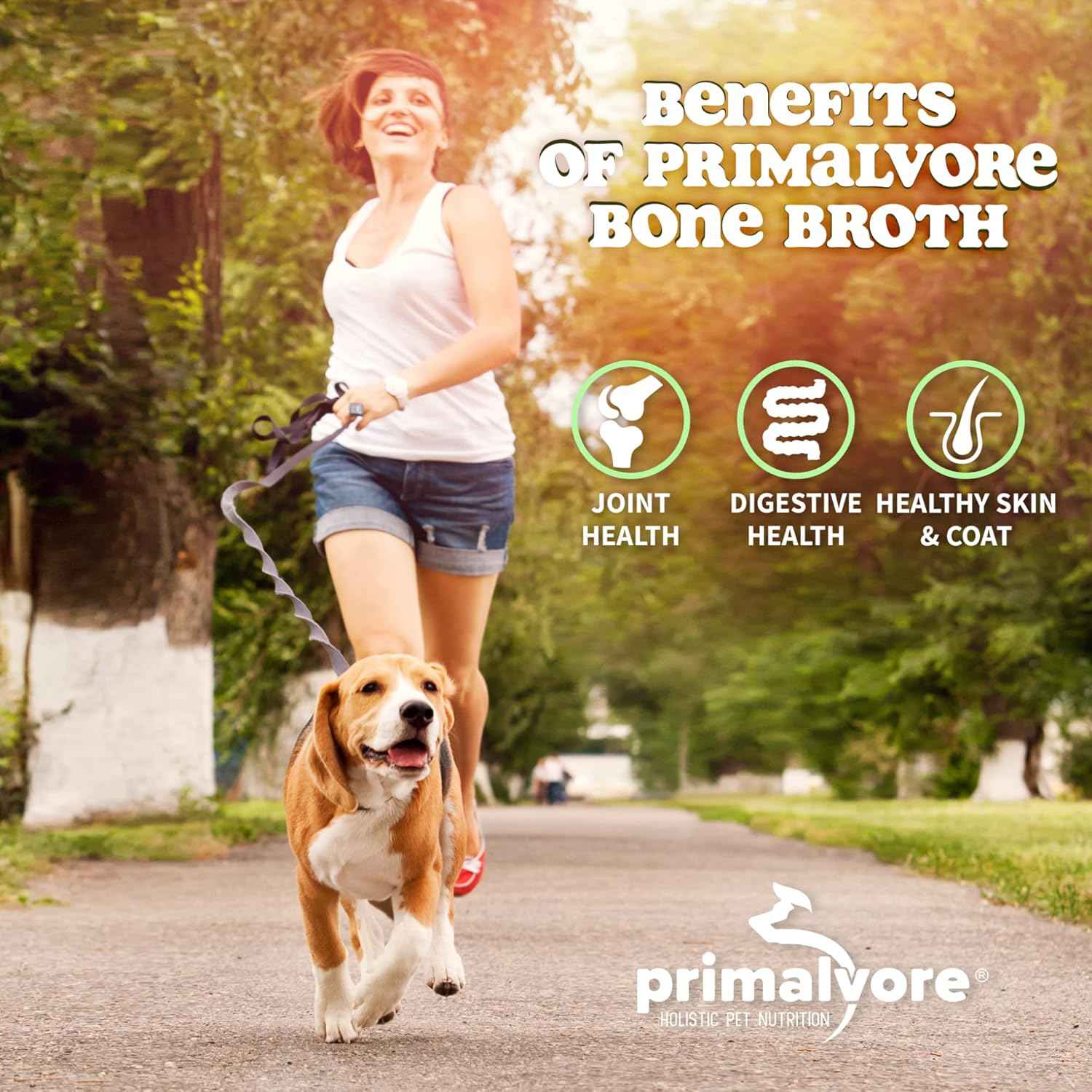 Primalvore Free-Range Bone Broth for Dogs &Cats, Mobility Formula w/Collagen Peptides to Help Support Hip & Joints, Digestion, Skin & Coat and Hydration, Human Grade, Made in USA. Chicken 6 Pack