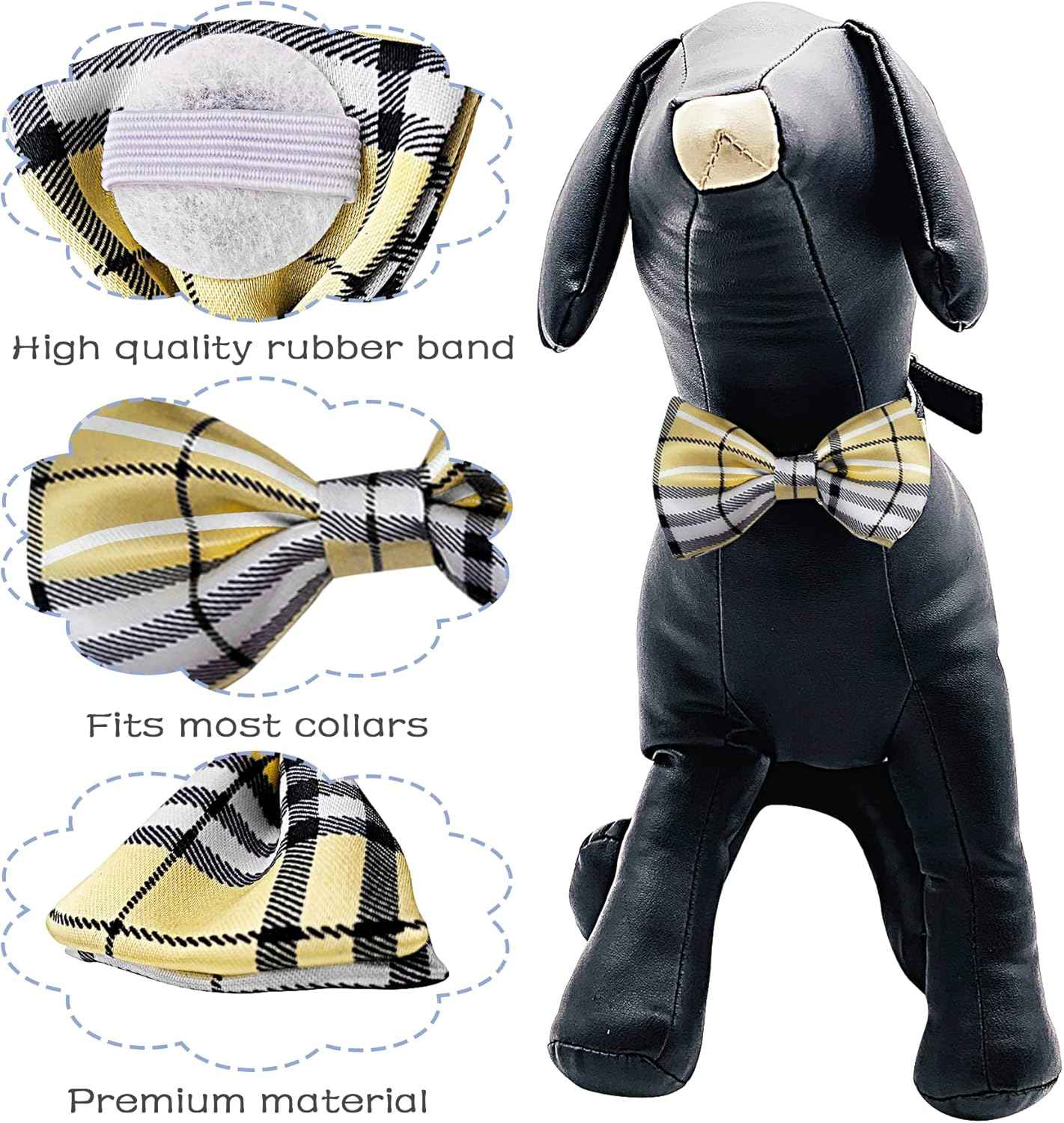PET SHOW Pet Small Dogs Collar Embellishment Attachment Bow Ties Puppies Cats Collar Charms Accessories Slides Bowties for Birthday Wedding Parties Assorted A Style Assorted B Styles Pack of 5