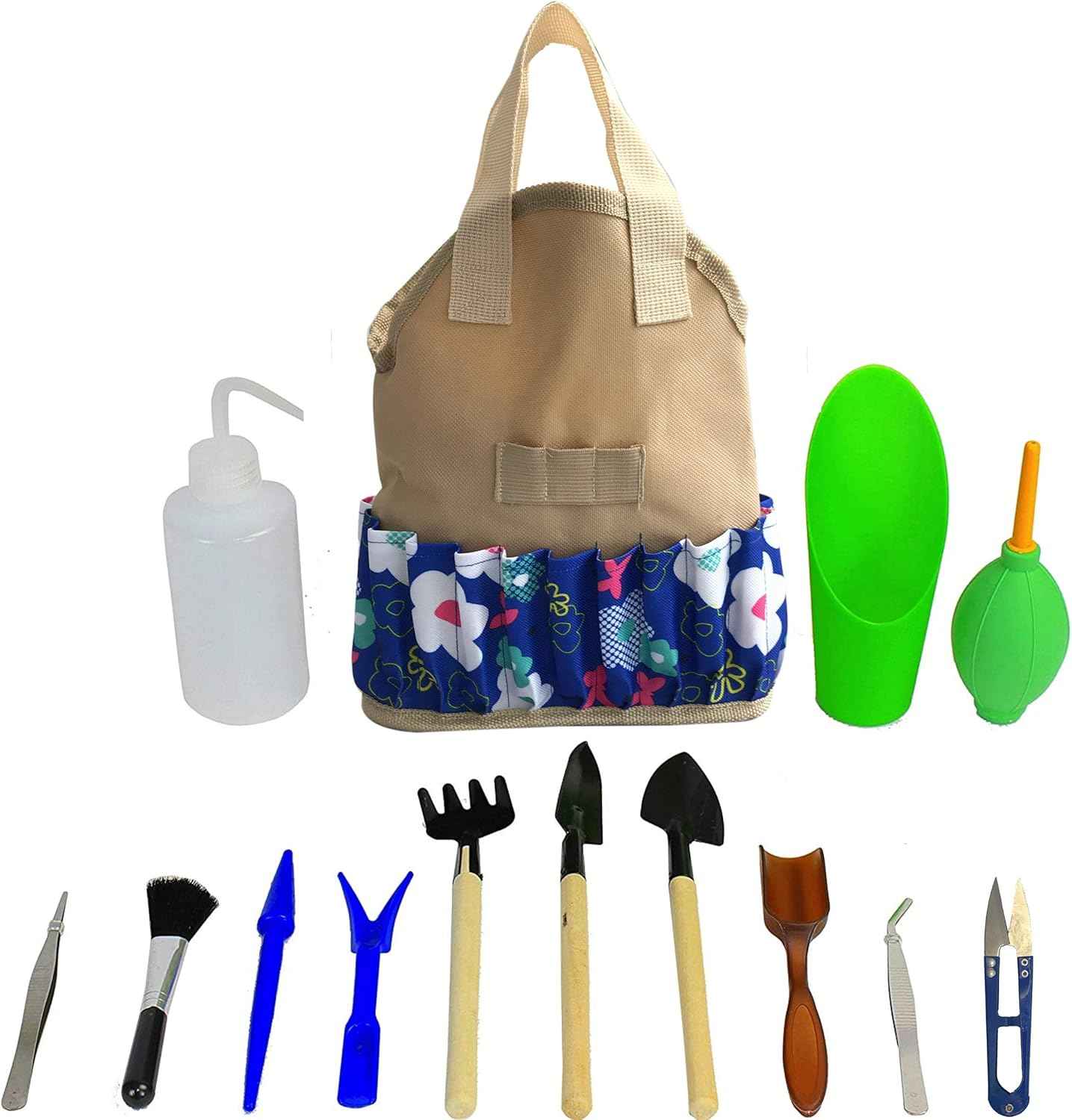 Succulent Kit Organizer Bag Gardening Tool Set | Terrarium Supplies Mini Succulent Garden Tool Kit | Heavy Duty Succulent Bonsai Planter Set Indoor Gardening | Fairy Zen Kit for Soil Fertilizer Seeds