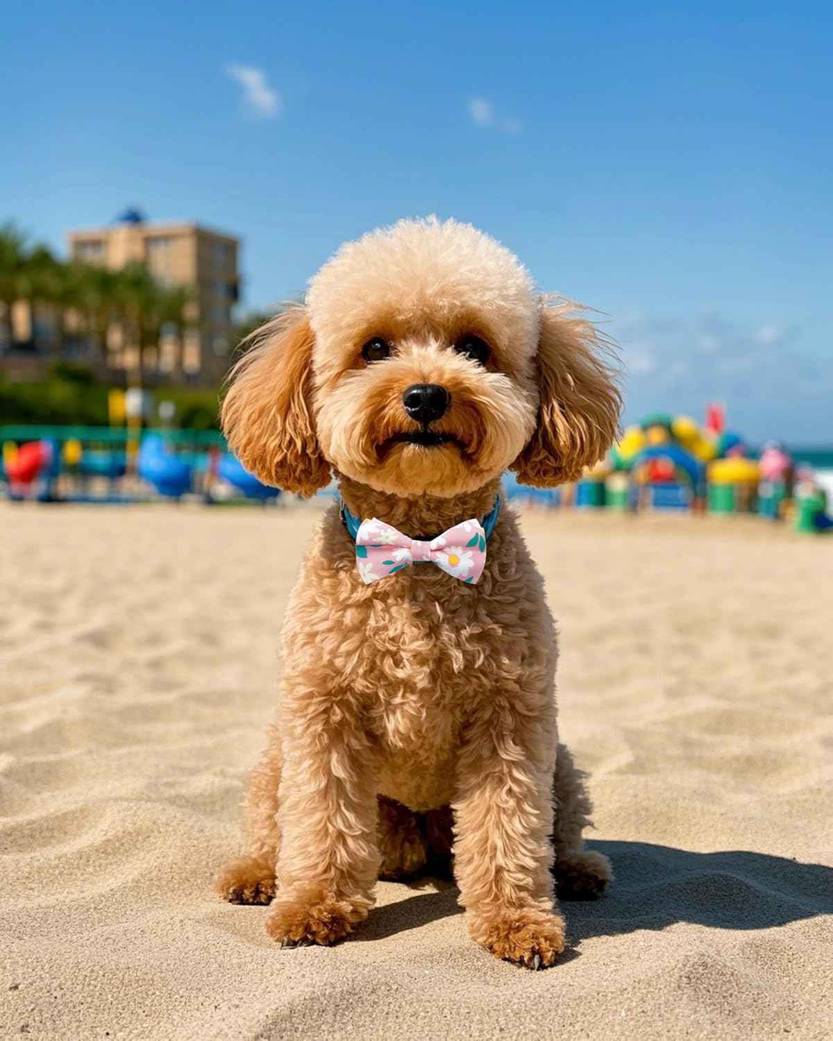 PET SHOW 10 Pack Floral Small Dog Bow Ties Sliding Collar Attachments Puppy Cats Spring Bowties for Medium Dogs Daisy Rose Bowknots Party Holiday Pet Grooming Accessories