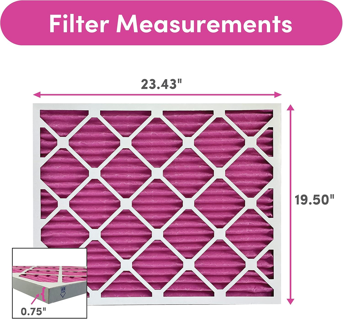 Colorfil 20x24x1 Air Filter (2-Pack) | Made in the USA | Color Changing | Remove Cat and Dog Odor | MERV 8 for Pet Hair Dander and Dust | 19.5"x23.5"x0.75" Exact Size
