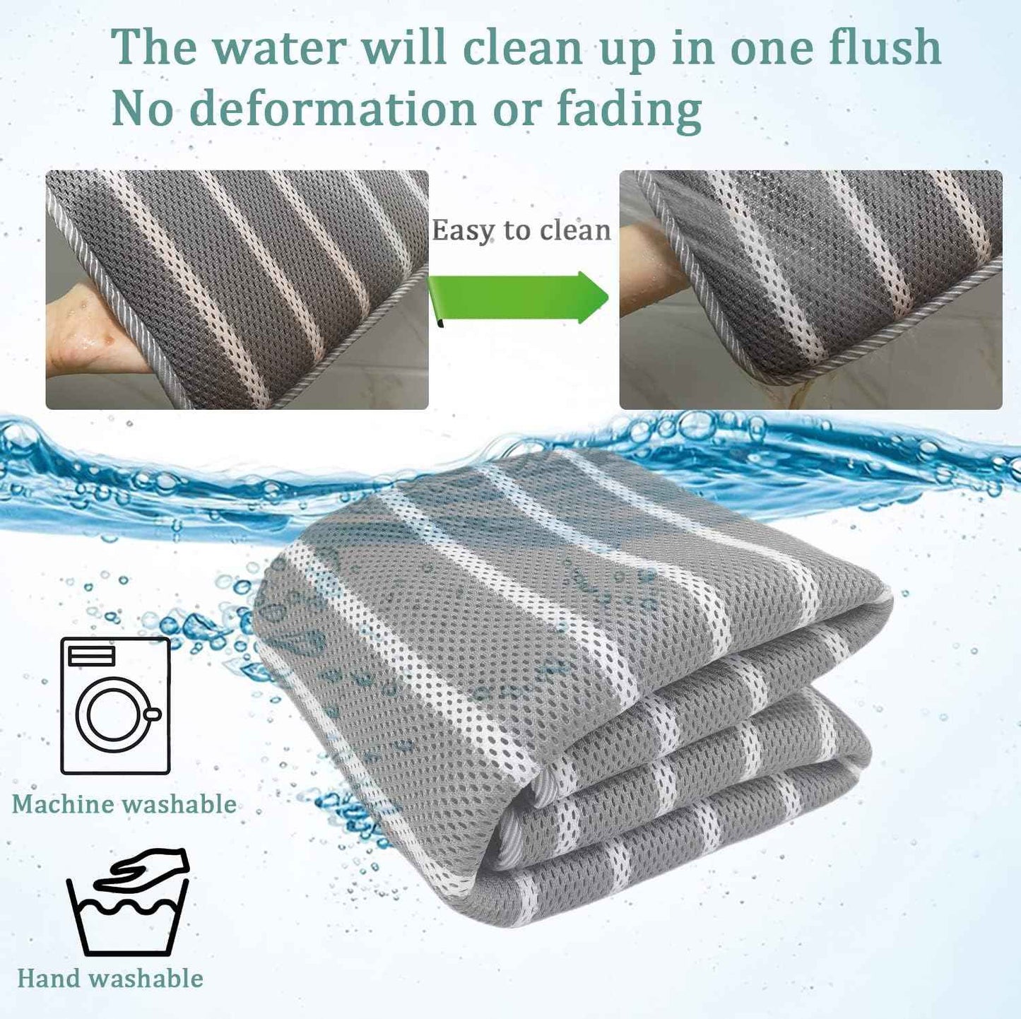 REEZEIVI Breathable Dog Crate mat with Anti-Slip Bottom,3D air mesh Pet Crate pad,Non-stuffy Dog Sleeping Bed,pet mat, Machine Washable Pet Mat for Sleeping (30X19, Sliver Grey Mat)