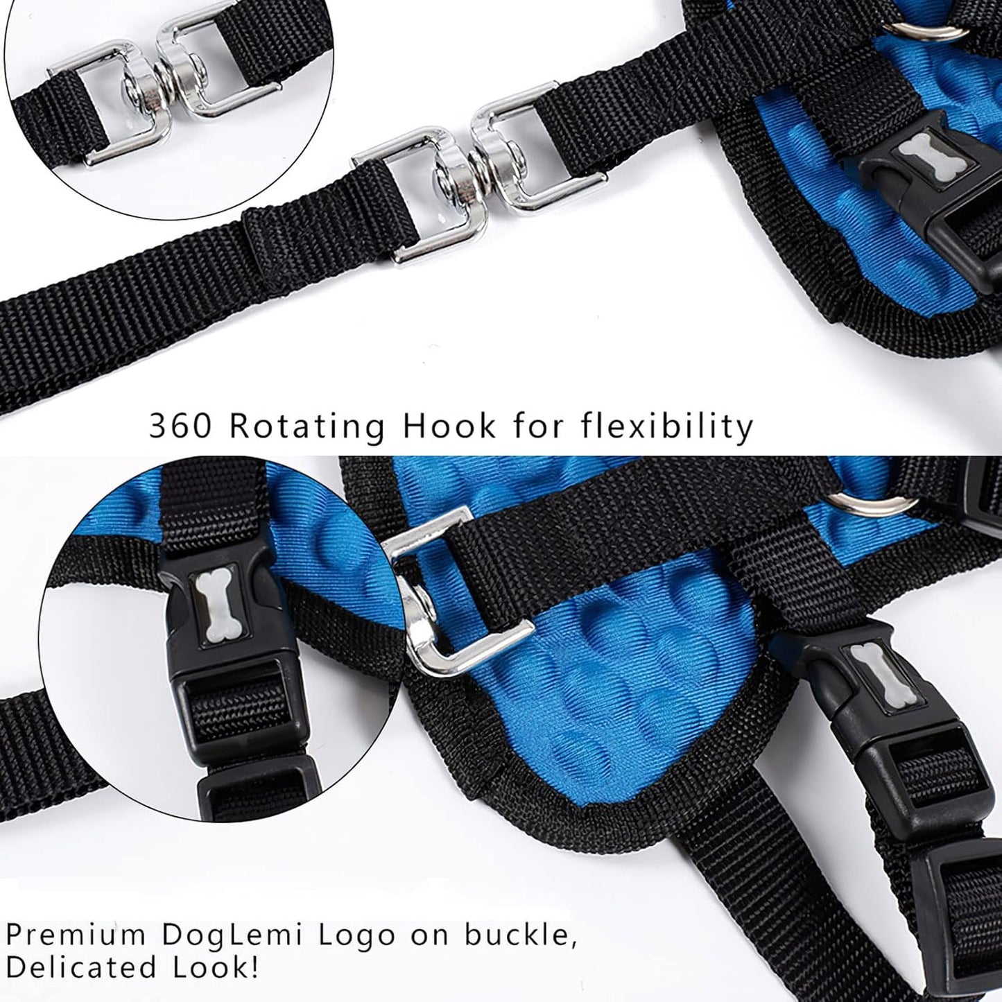 Dog Safety Vest Pet Vehicle Seat Belt, Adjustable Strap and Buckle Car Leash Dog Seat Belt Dog Vest Harness Pet Car Harness Vehicle Seat Belt for Small Medium Dogs Cats (XL)
